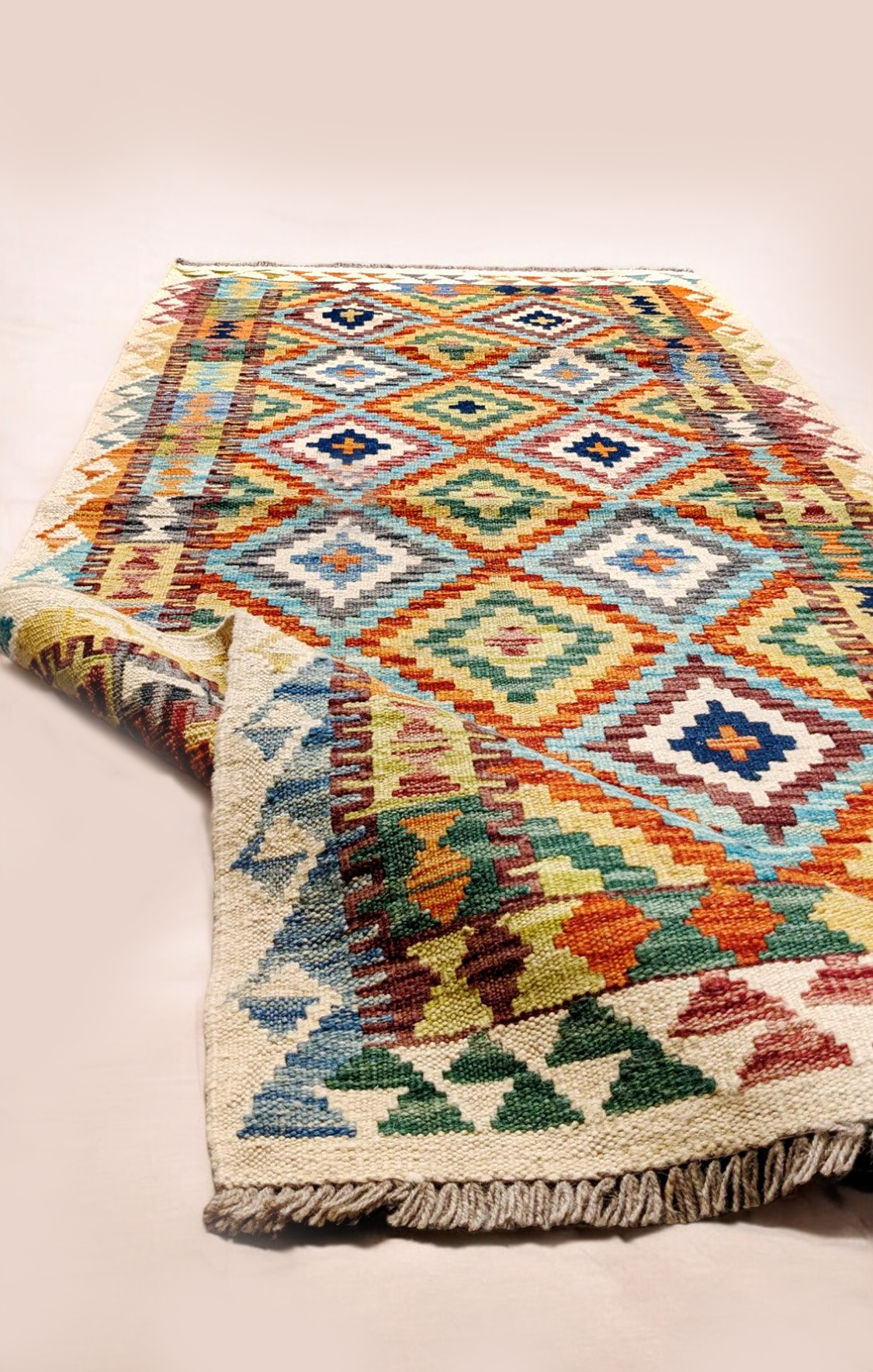 Maimana Afghanistan Kilim Rug - 206 x 79 cm - Handmade