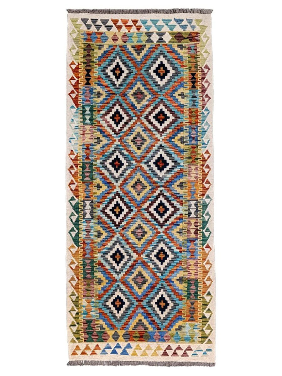 Maimana Afghanistan Kilim Rug - 193 x 84 cm - Handmade