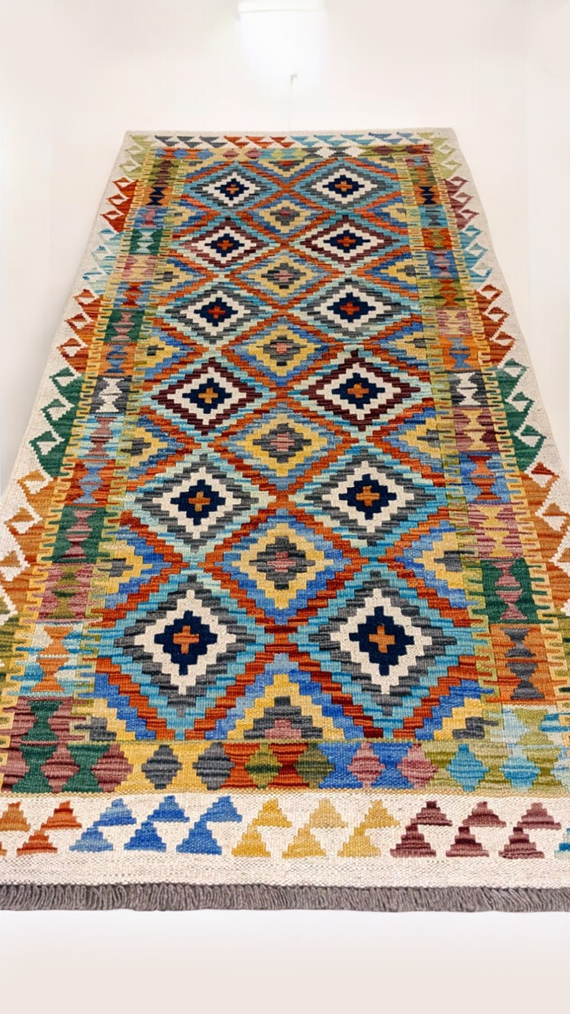 Maimana Afghanistan Kilim Rug - 193 x 84 cm - Handmade