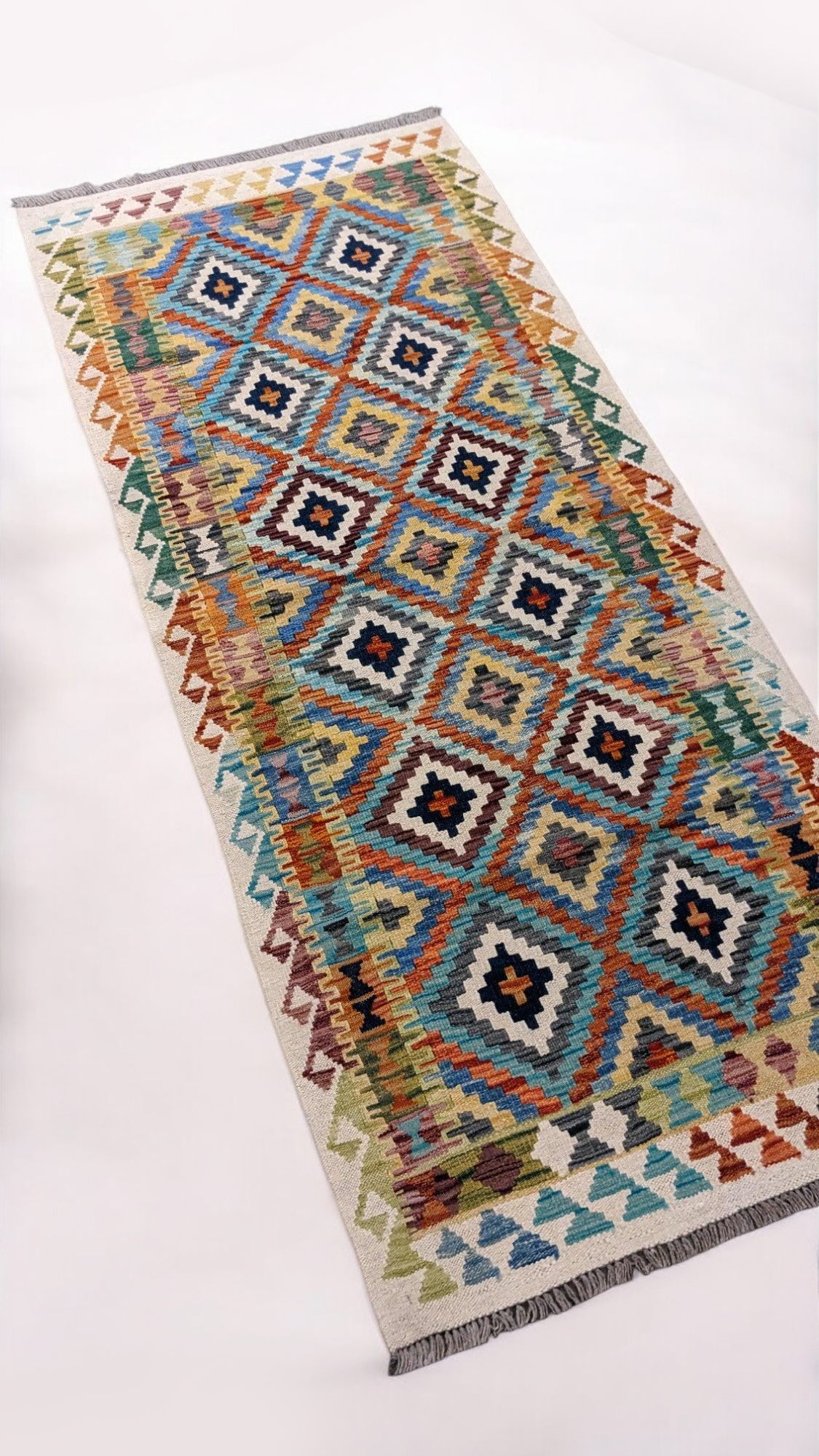 Maimana Afghanistan Kilim Rug - 193 x 84 cm - Handmade