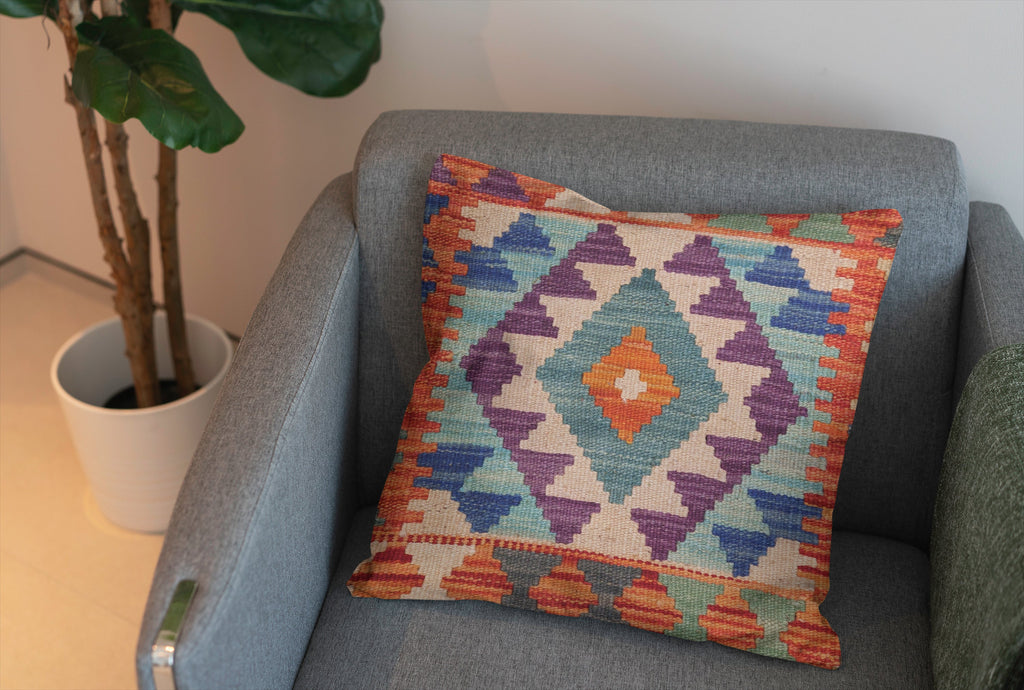 Afghan Kilim Cushion Cover - 45 x 45 cm - Handmade