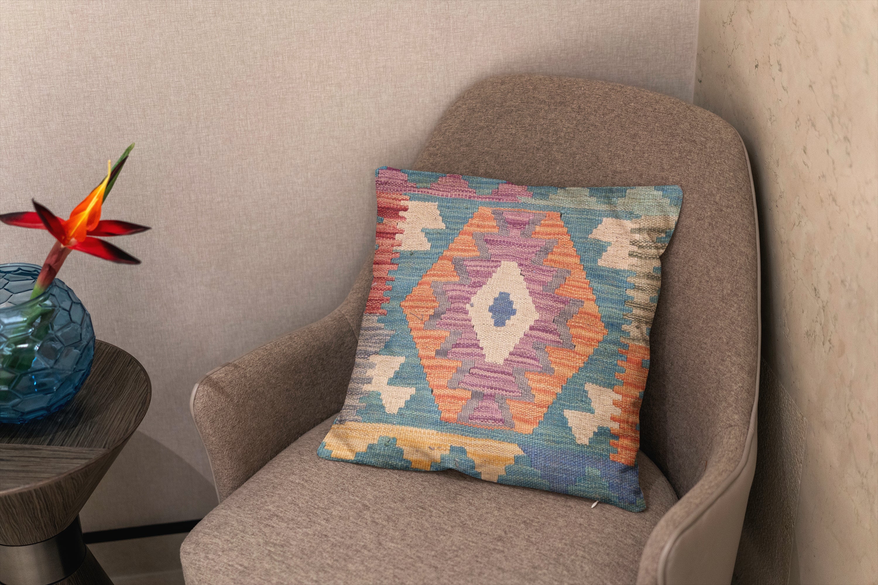 Afghan Kilim Cushion Cover - 45 x 45 cm - Handmade