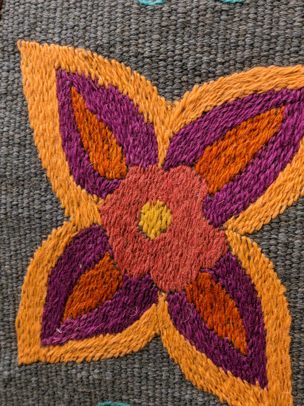 Suzani Hand Embroidered Cushion Cover - 45 x 45 cm - Handmade