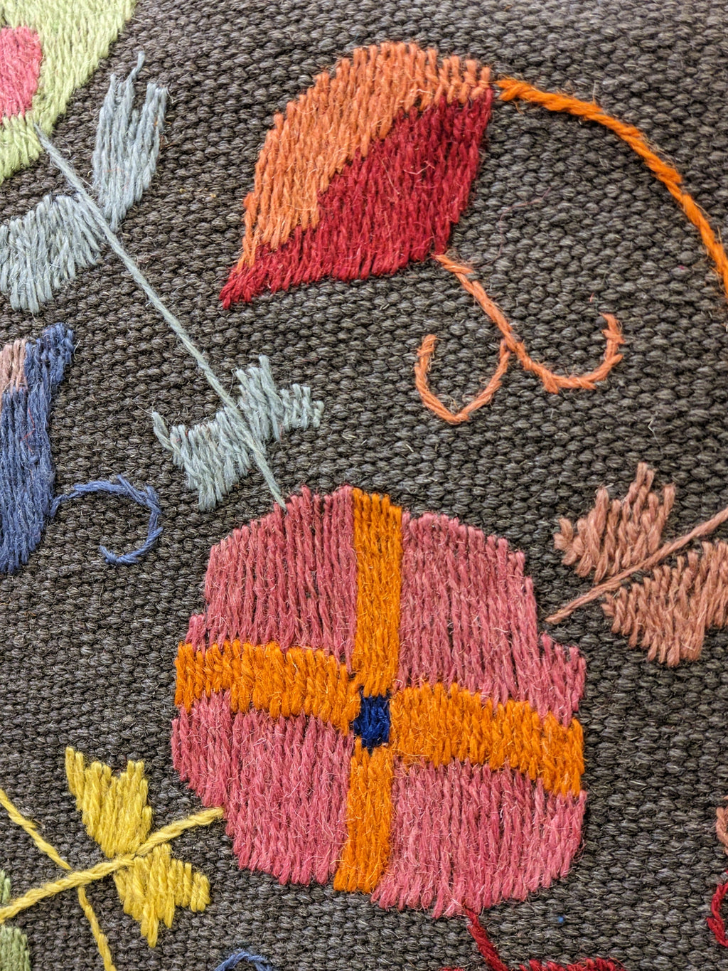 Suzani Hand Embroidered Cushion Cover - 45 x 45 cm - Handmade