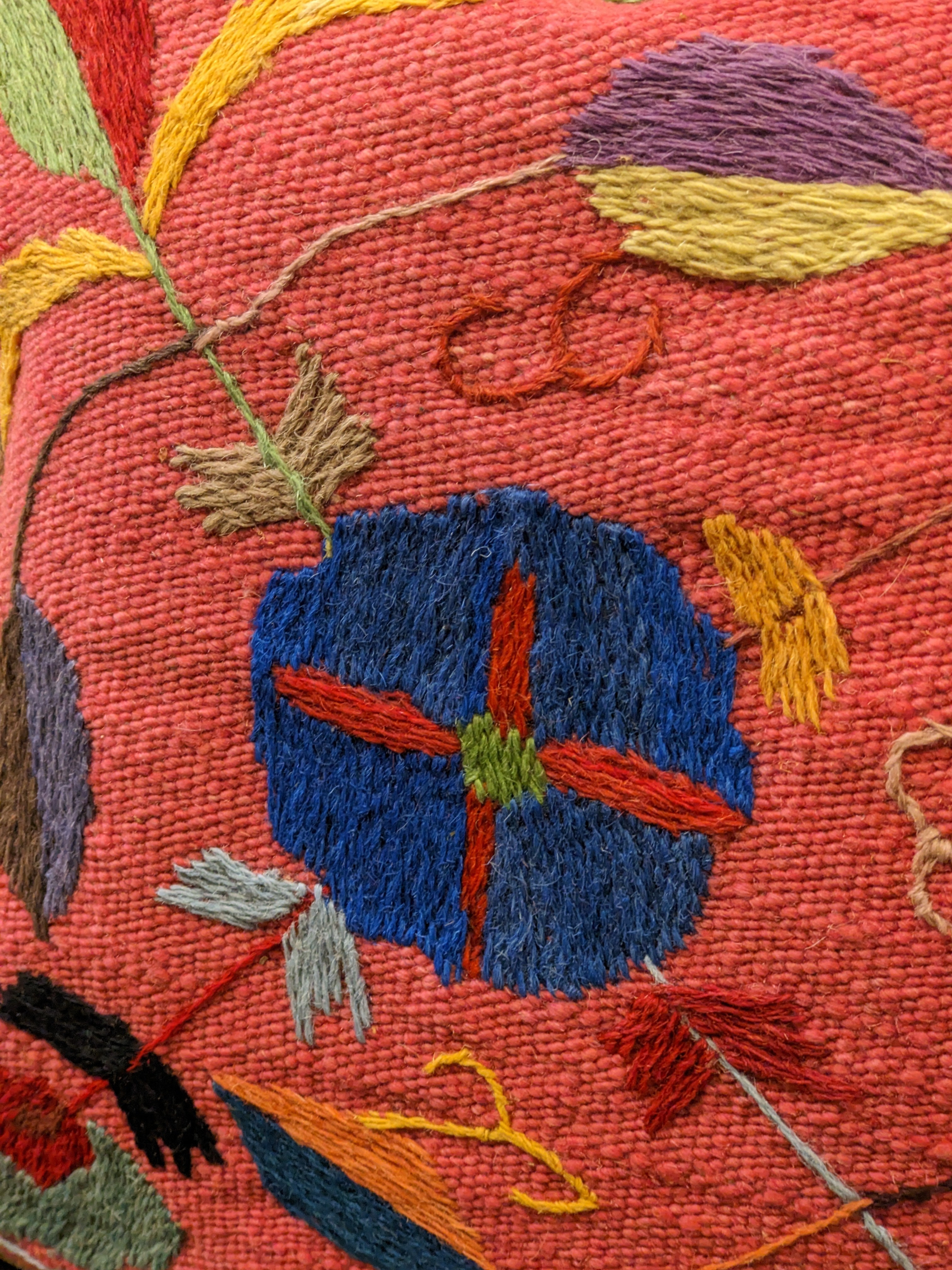 Suzani Hand Embroidered Cushion Cover - 45 x 45 cm - Handmade