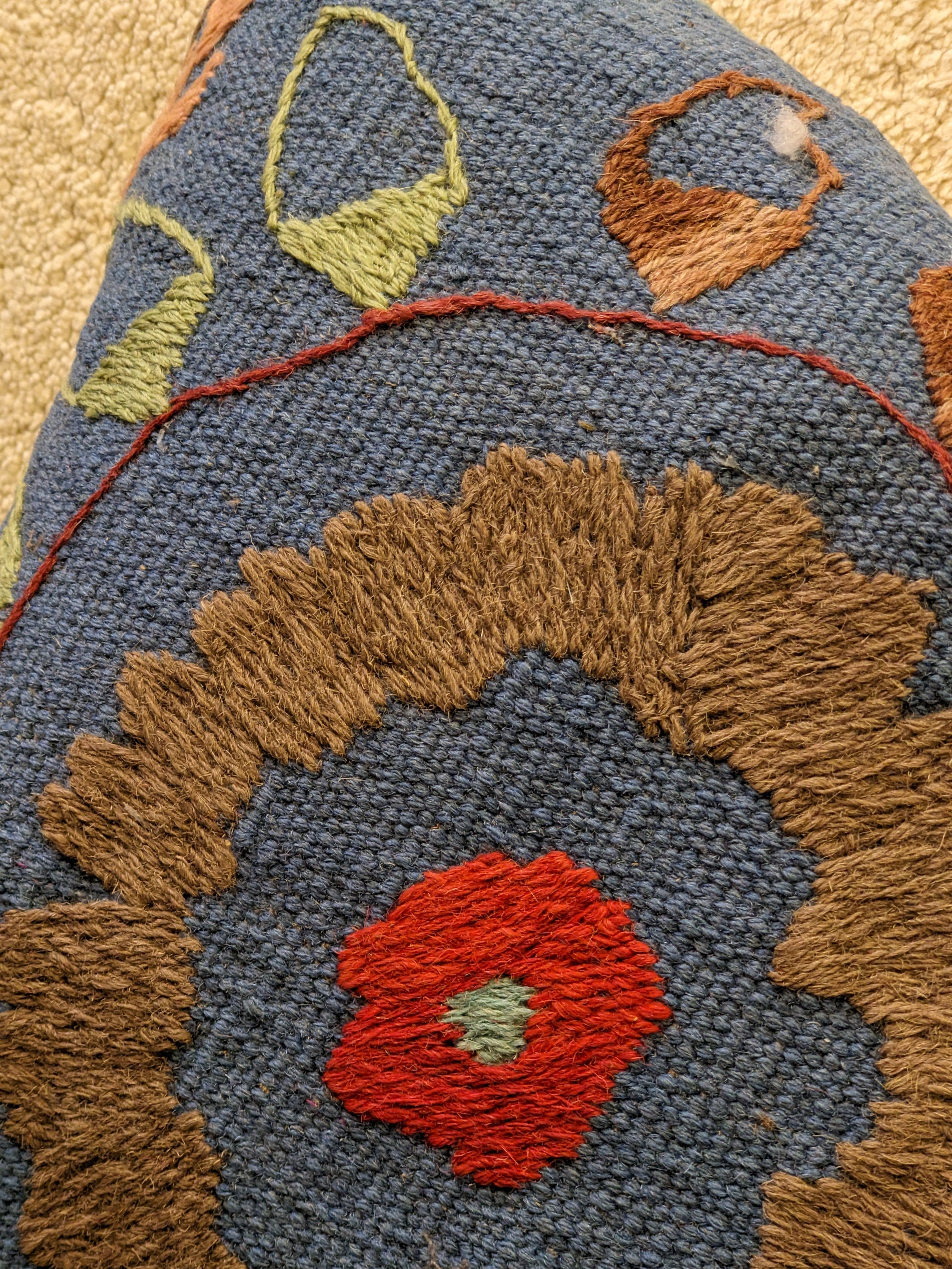 Suzani Hand Embroidered Cushion Cover - 45 x 45 cm - Handmade