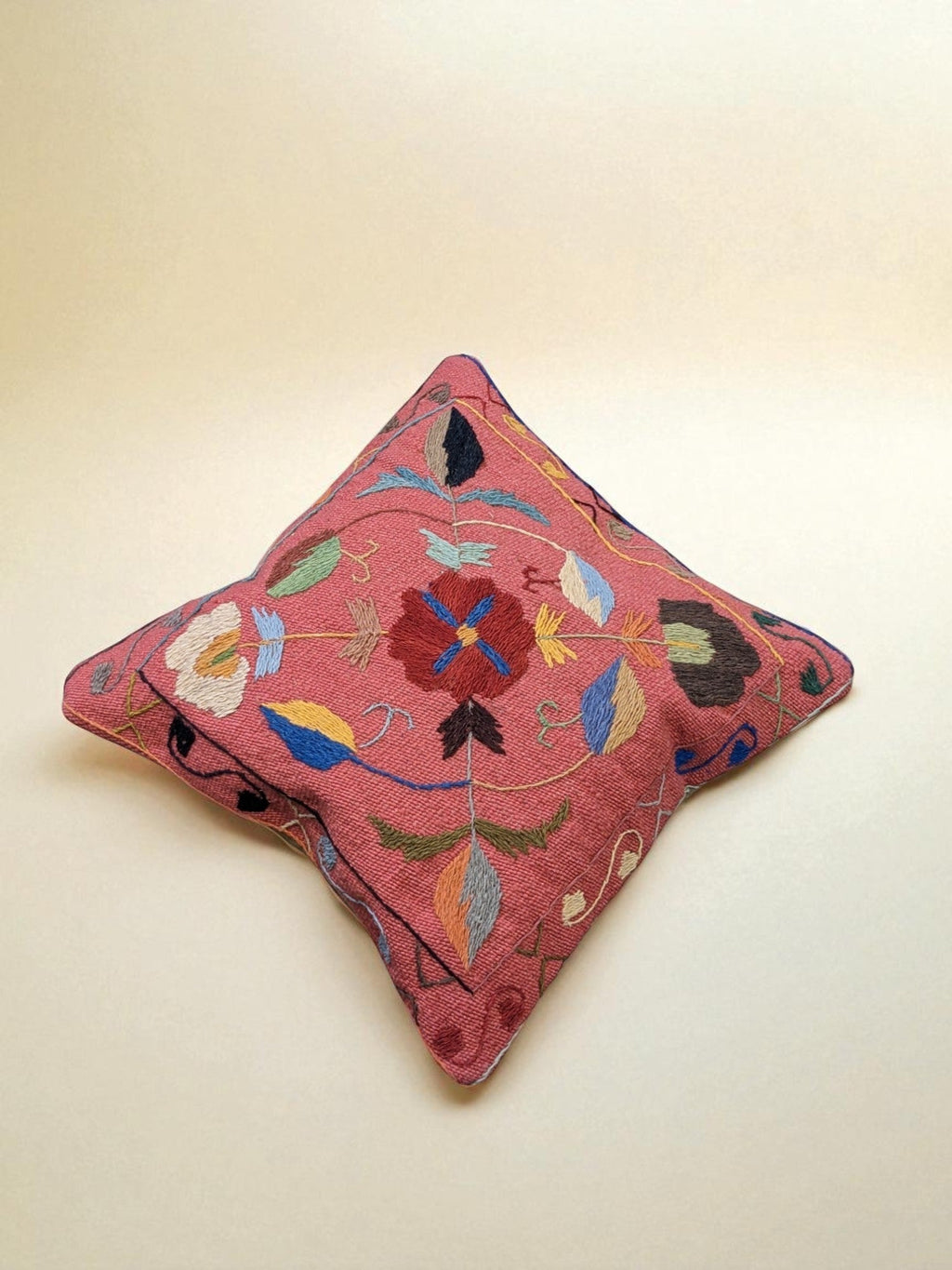 Suzani Hand Embroidered Cushion Cover - 45 x 45 cm - Handmade