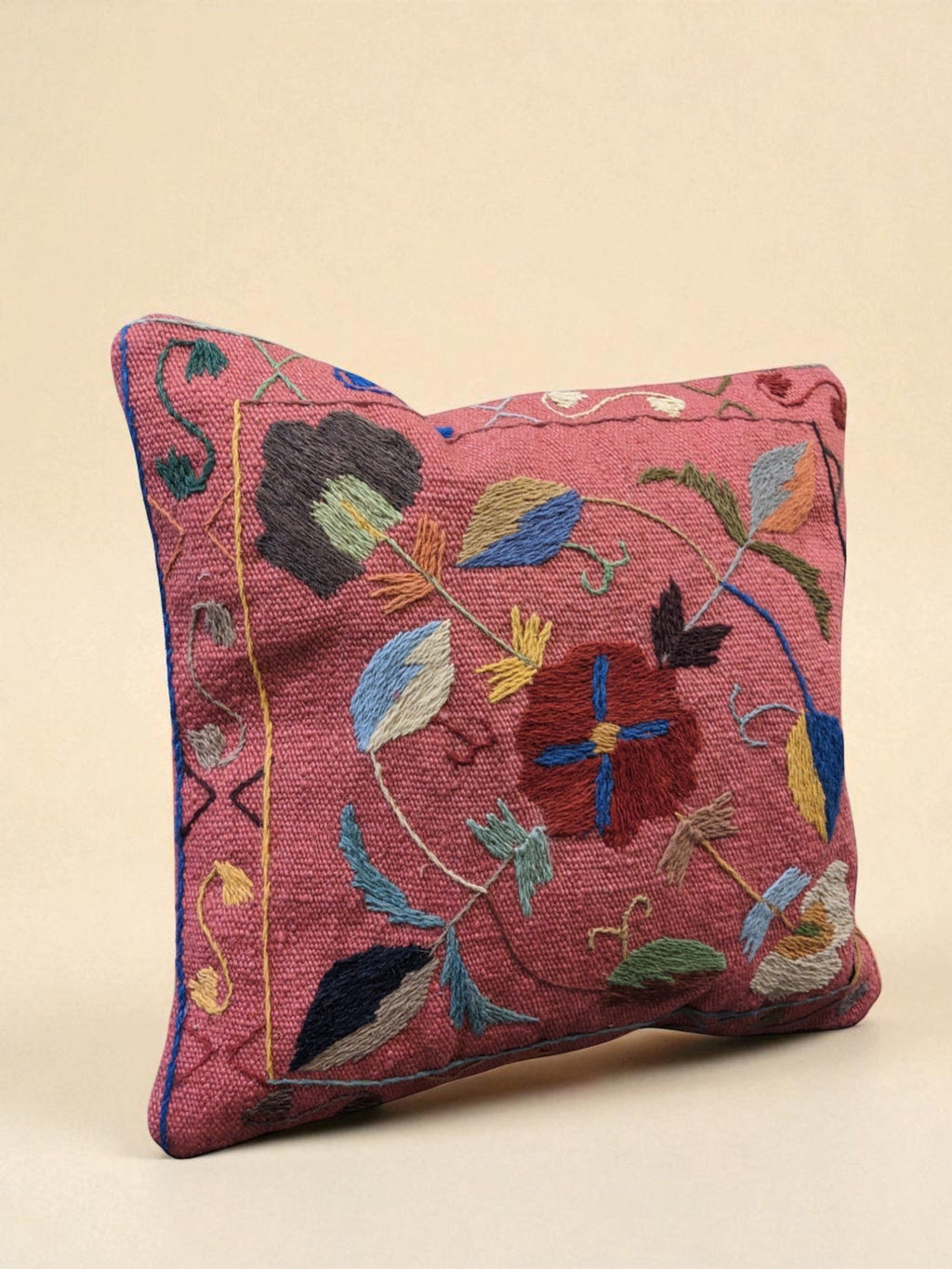 Suzani Hand Embroidered Cushion Cover - 45 x 45 cm - Handmade