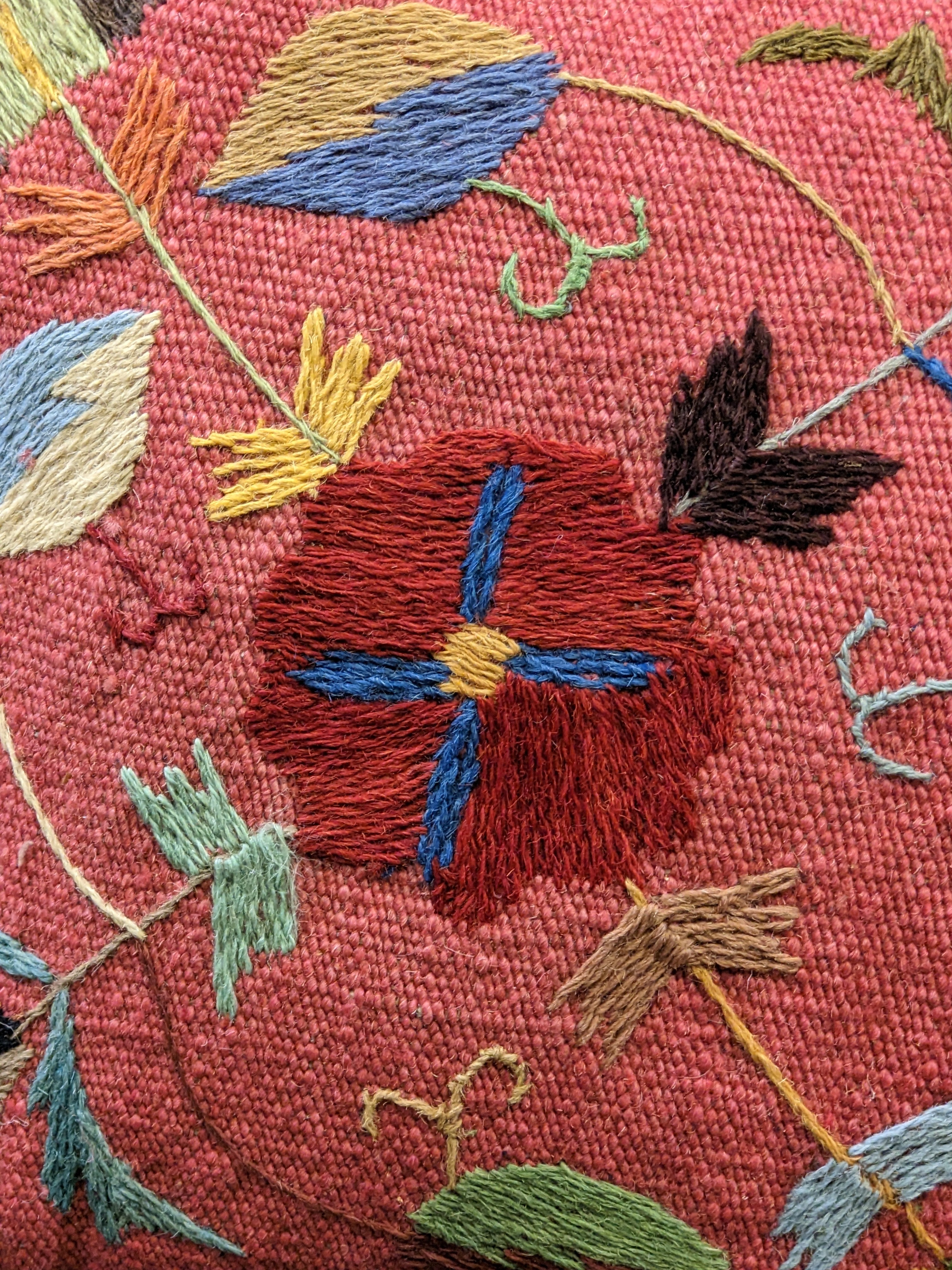 Suzani Hand Embroidered Cushion Cover - 45 x 45 cm - Handmade