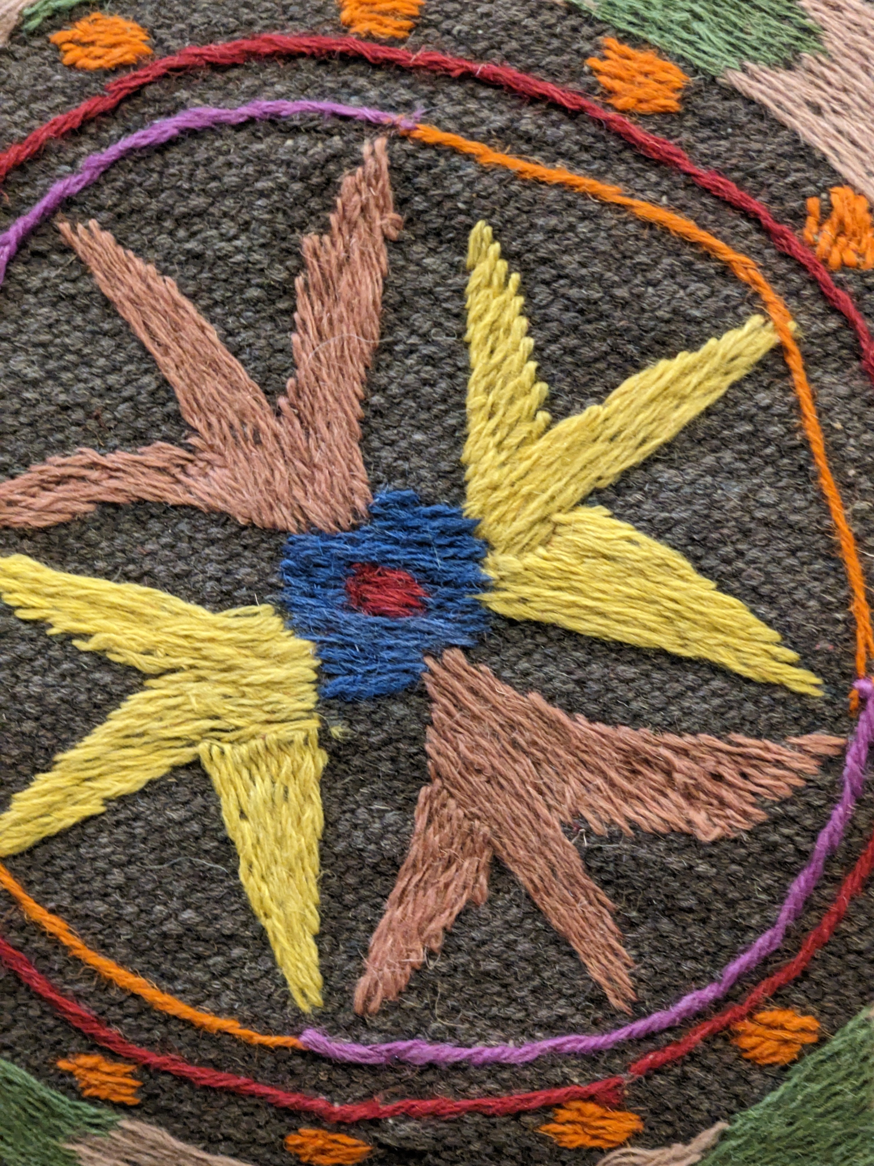 Suzani Hand Embroidered Cushion Cover - 45 x 45 cm - Handmade