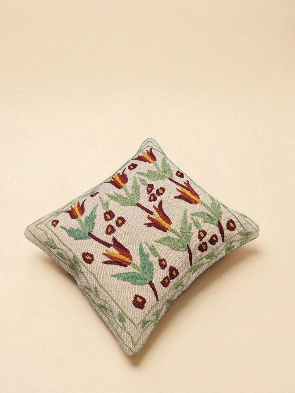 Suzani Hand Embroidered Cushion Cover - 45 x 45 cm - Handmade