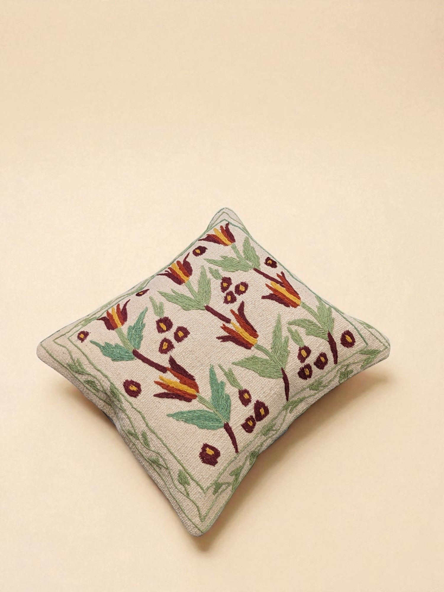 Suzani Hand Embroidered Cushion Cover - 45 x 45 cm - Handmade