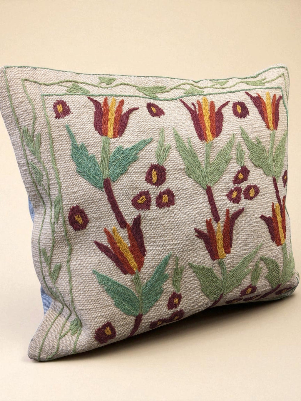 Suzani Hand Embroidered Cushion Cover - 45 x 45 cm - Handmade