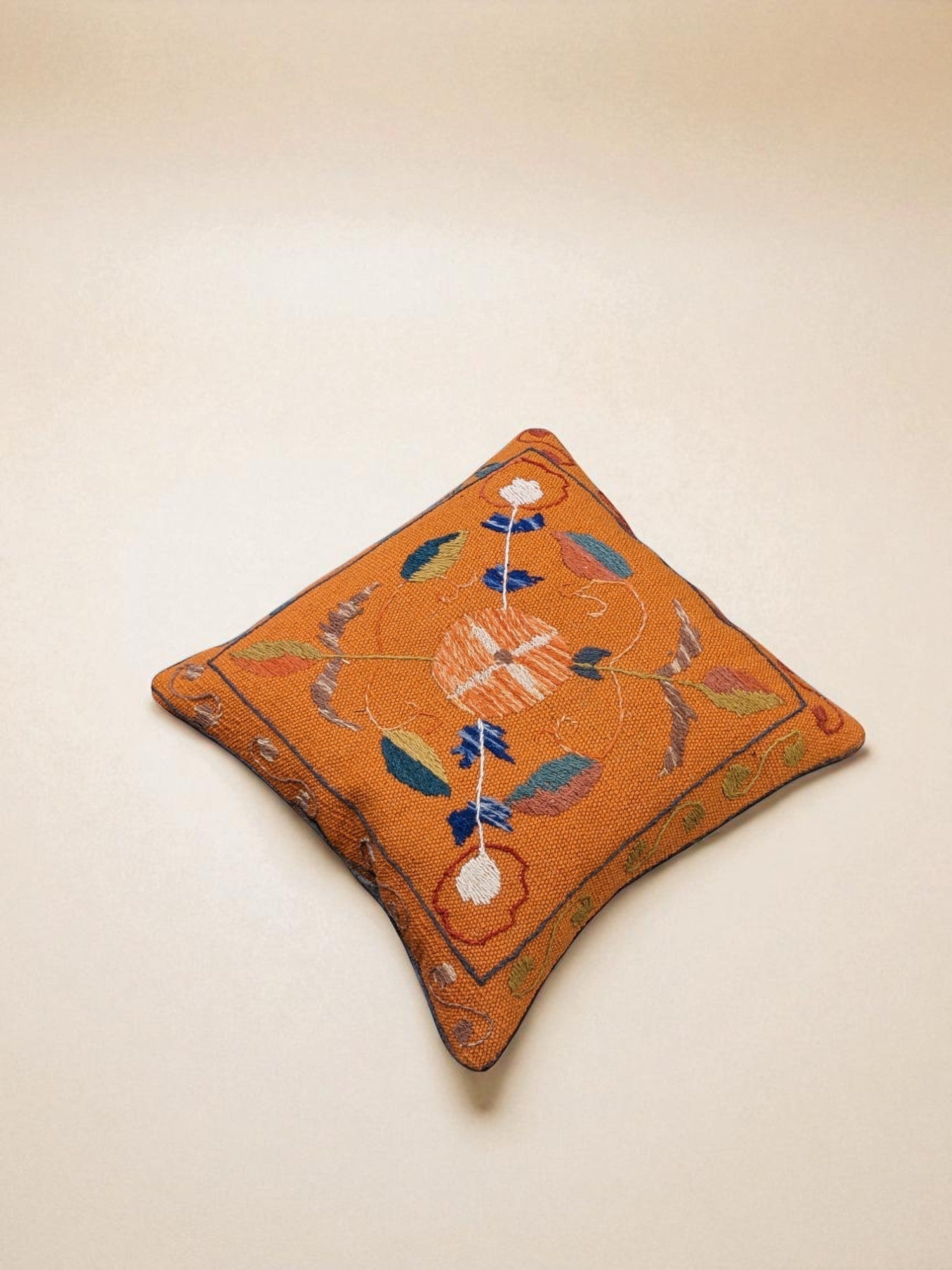 Suzani Hand Embroidered Cushion Cover - 45 x 45 cm - Handmade