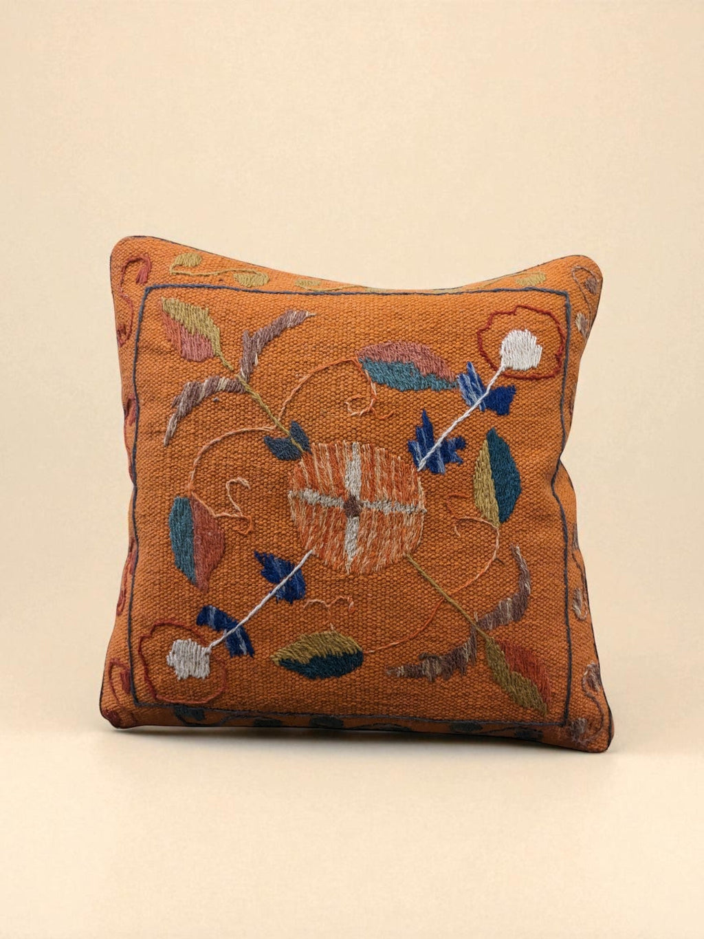 Suzani Hand Embroidered Cushion Cover - 45 x 45 cm - Handmade