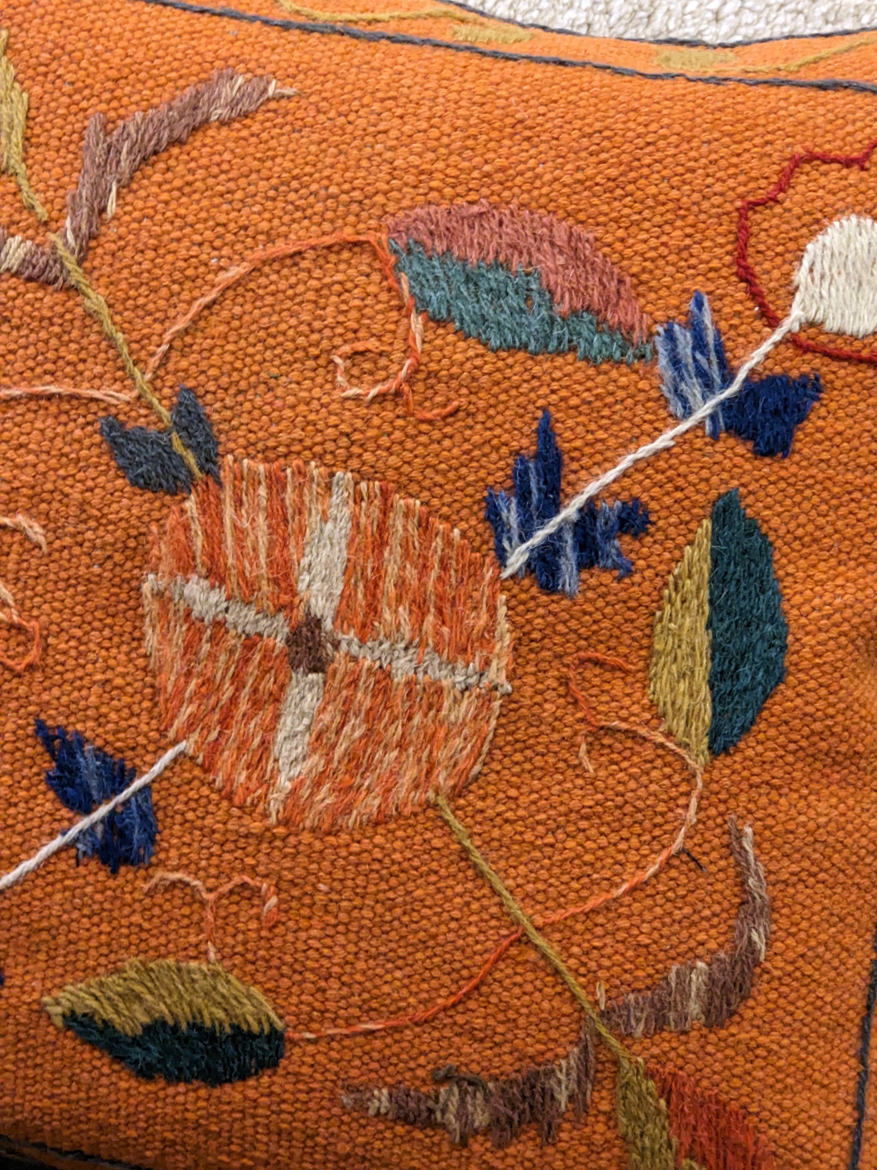 Suzani Hand Embroidered Cushion Cover - 45 x 45 cm - Handmade