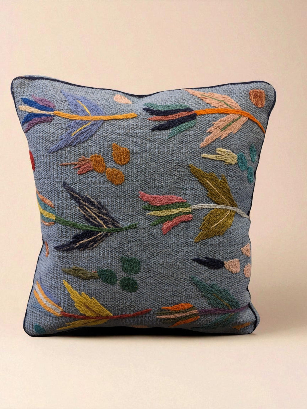 Suzani Hand Embroidered Cushion Cover - 45 x 45 cm - Handmade