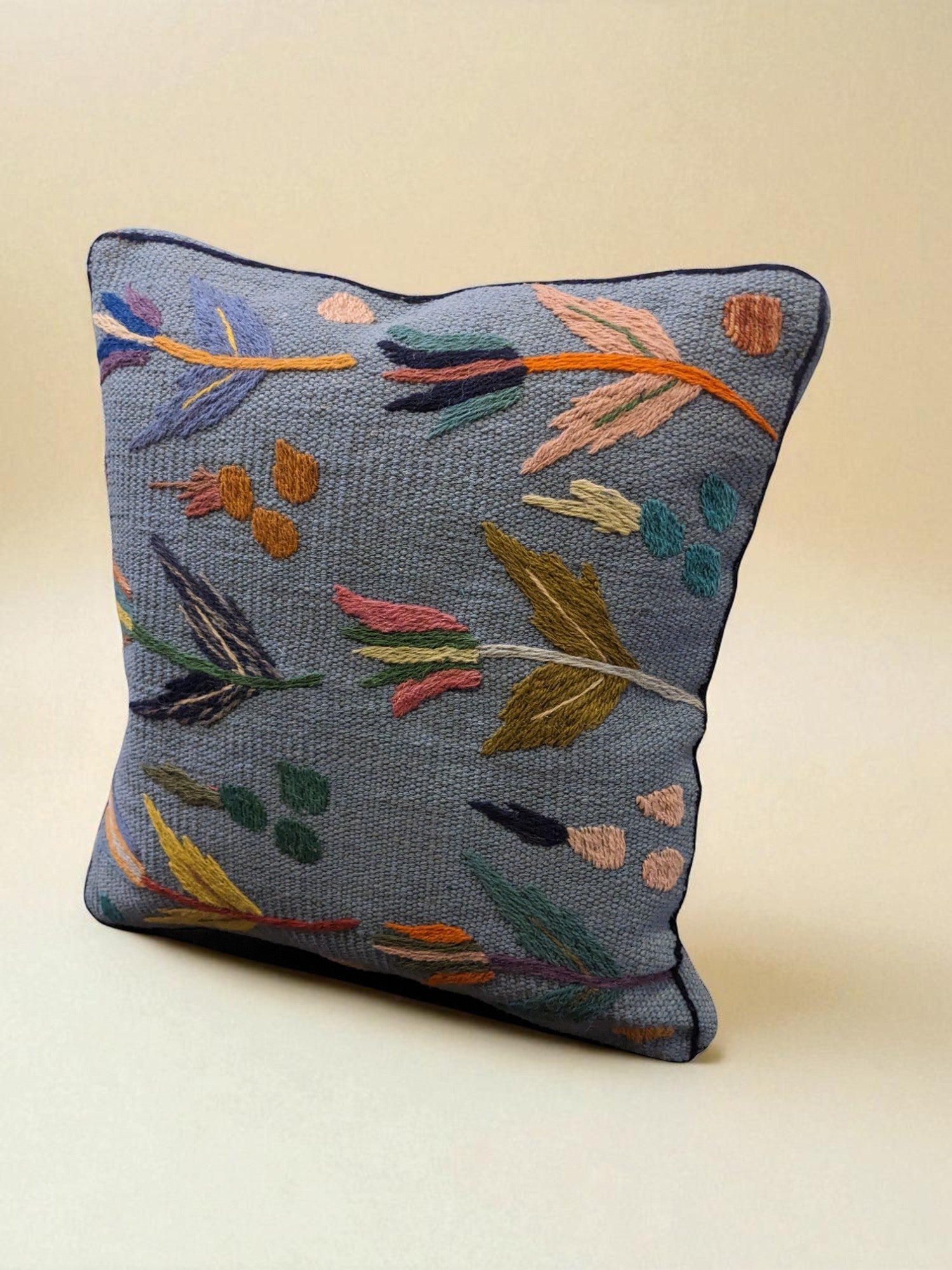 Suzani Hand Embroidered Cushion Cover - 45 x 45 cm - Handmade