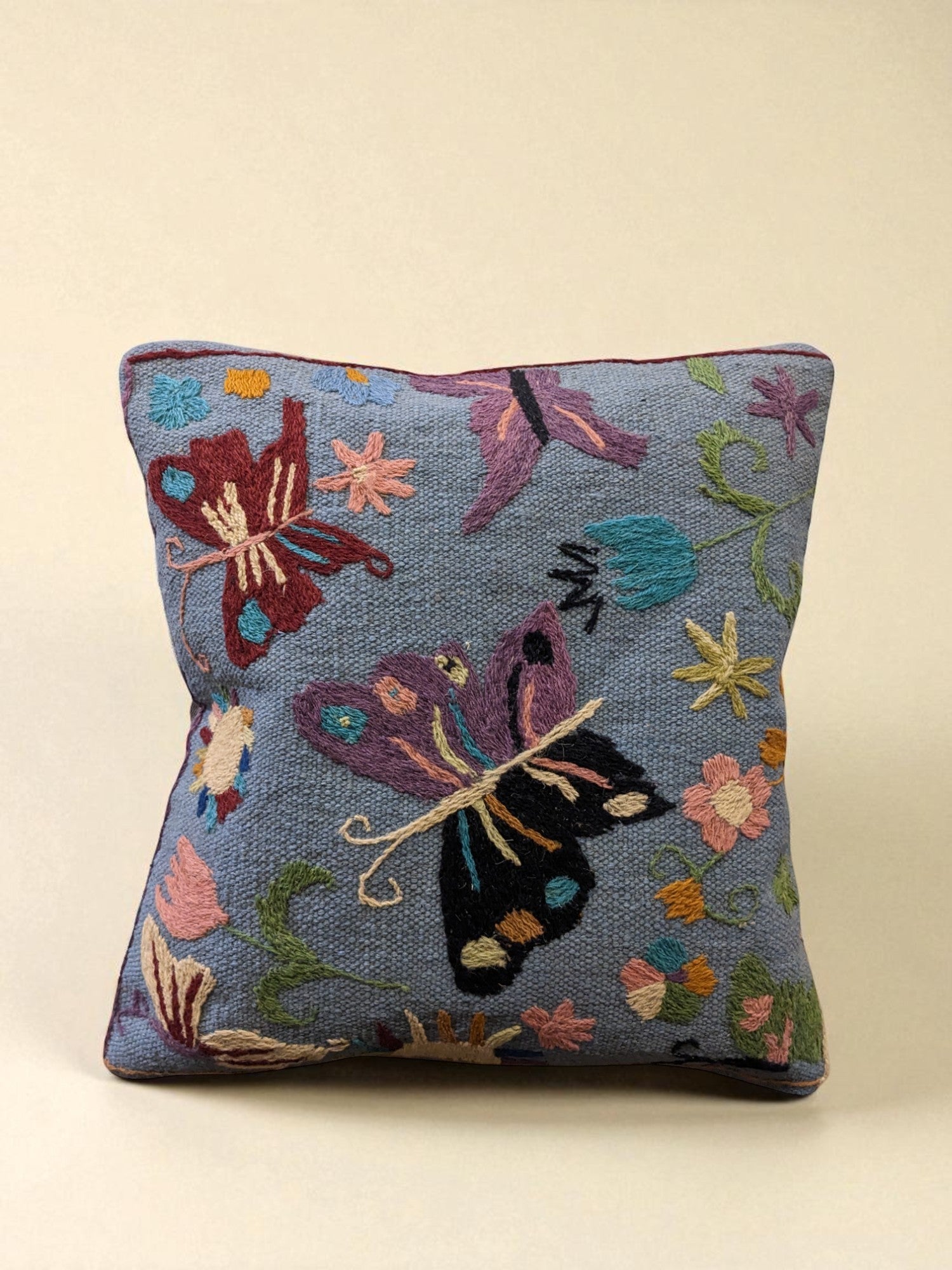 Suzani Hand Embroidered Cushion Cover - 45 x 45 cm - Handmade