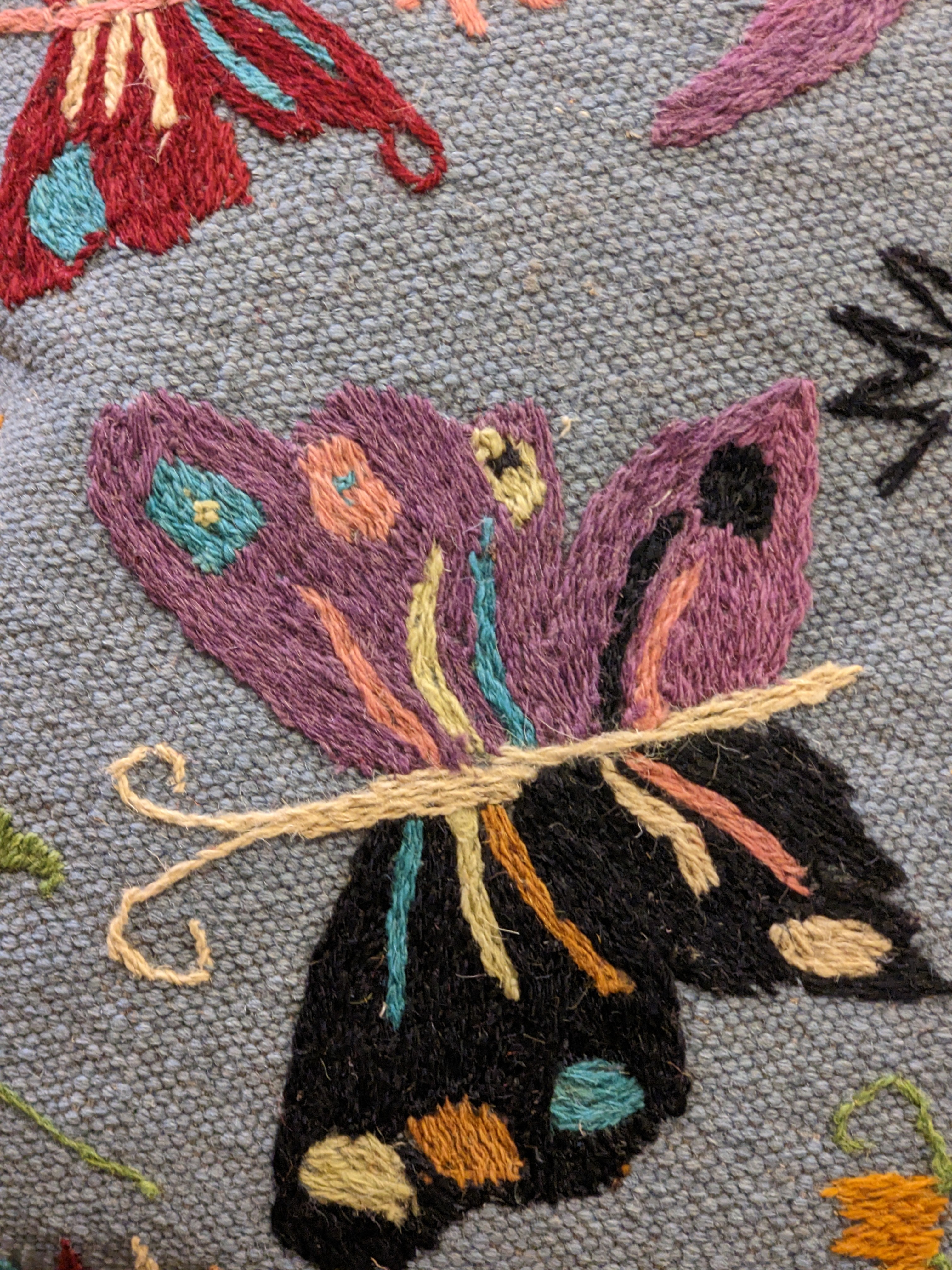 Suzani Hand Embroidered Cushion Cover - 45 x 45 cm - Handmade