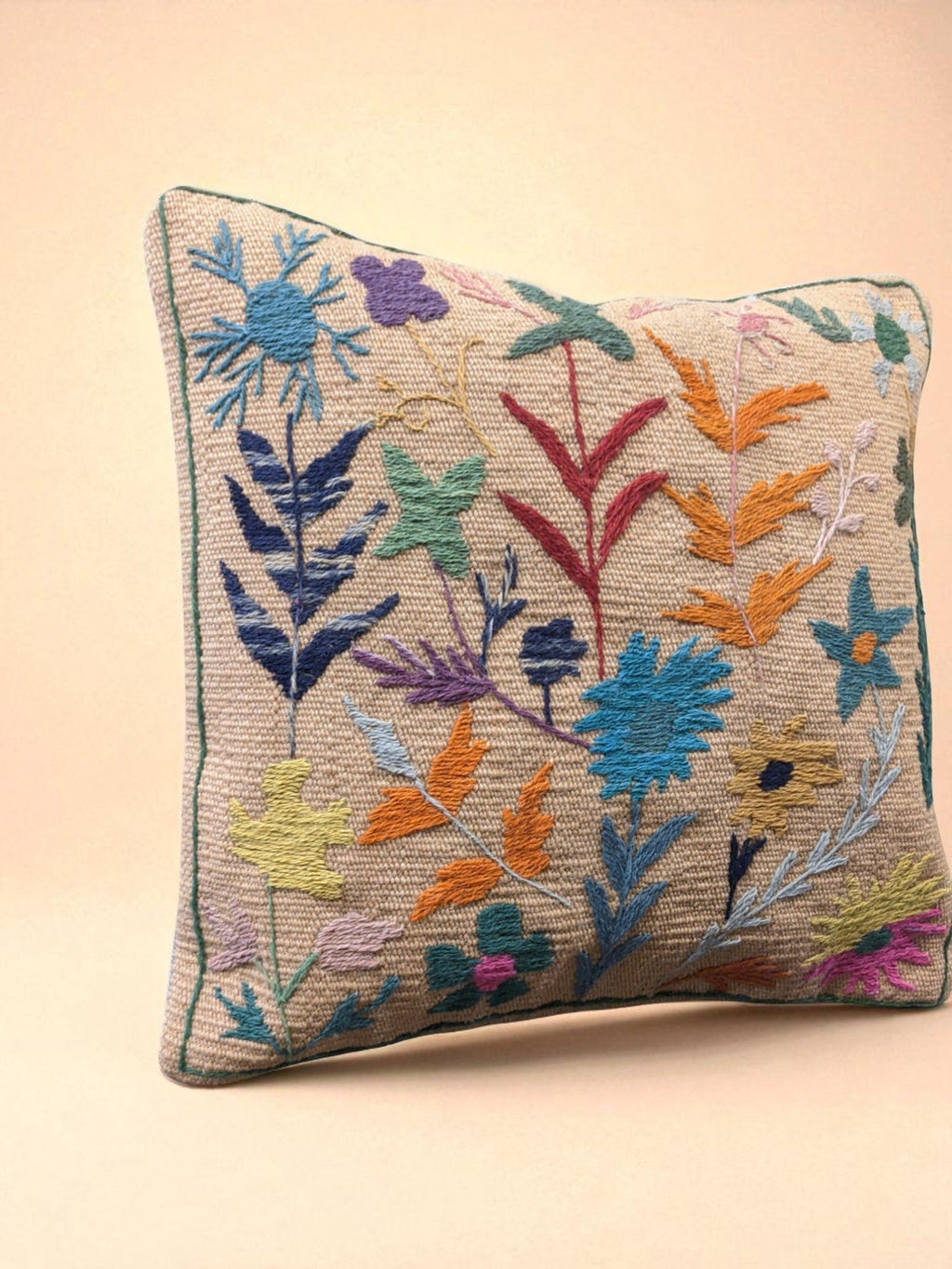 Suzani Hand Embroidered Cushion Cover - 45 x 45 cm - Handmade