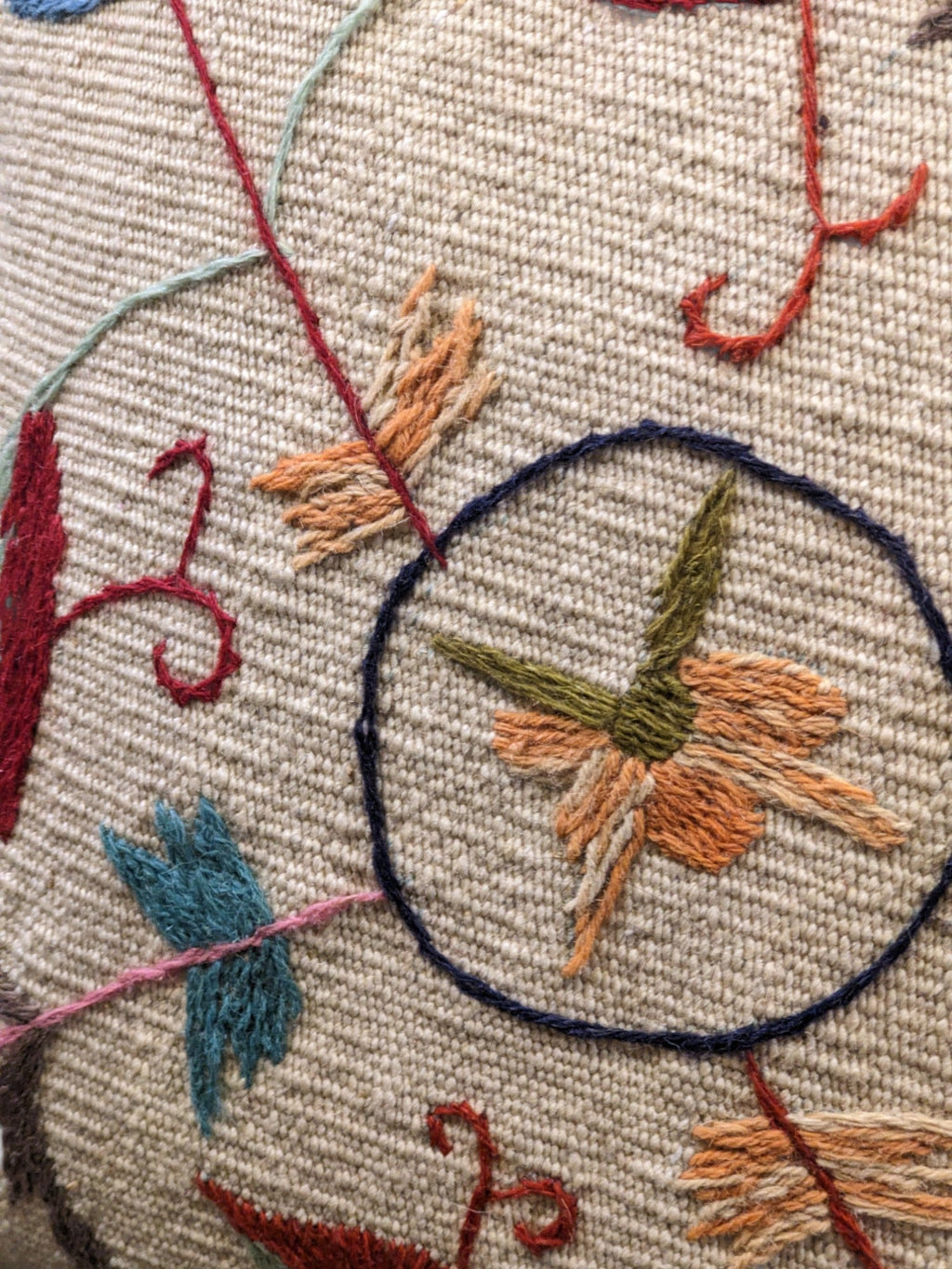 Suzani Hand Embroidered Cushion Cover - 45 x 45 cm - Handmade