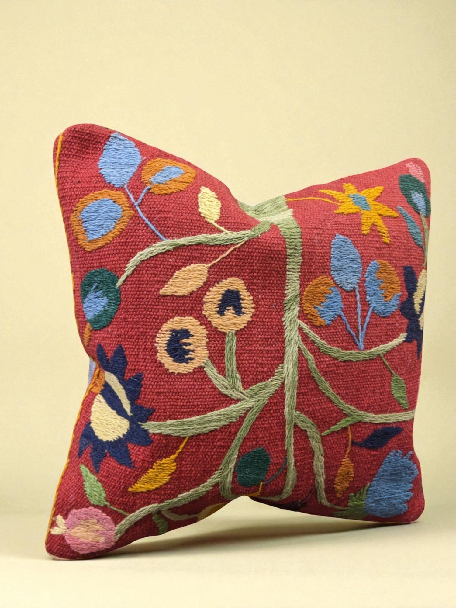 Suzani Hand Embroidered Cushion Cover - 45 x 45 cm - Handmade