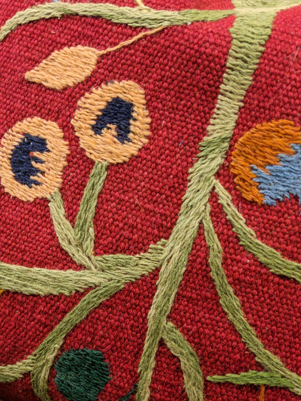 Suzani Hand Embroidered Cushion Cover - 45 x 45 cm - Handmade