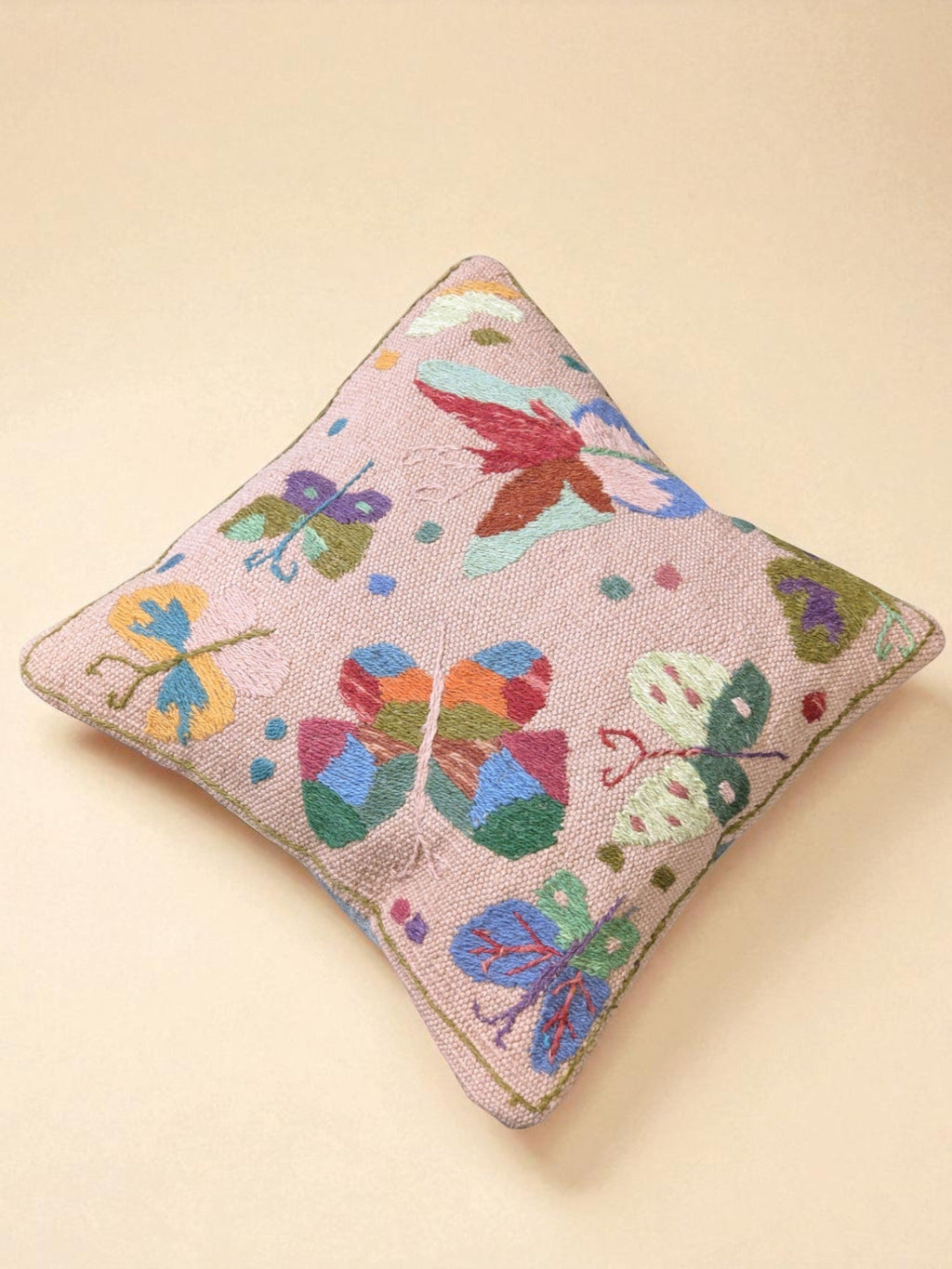 Suzani Hand Embroidered Cushion Cover - 45 x 45 cm - Handmade