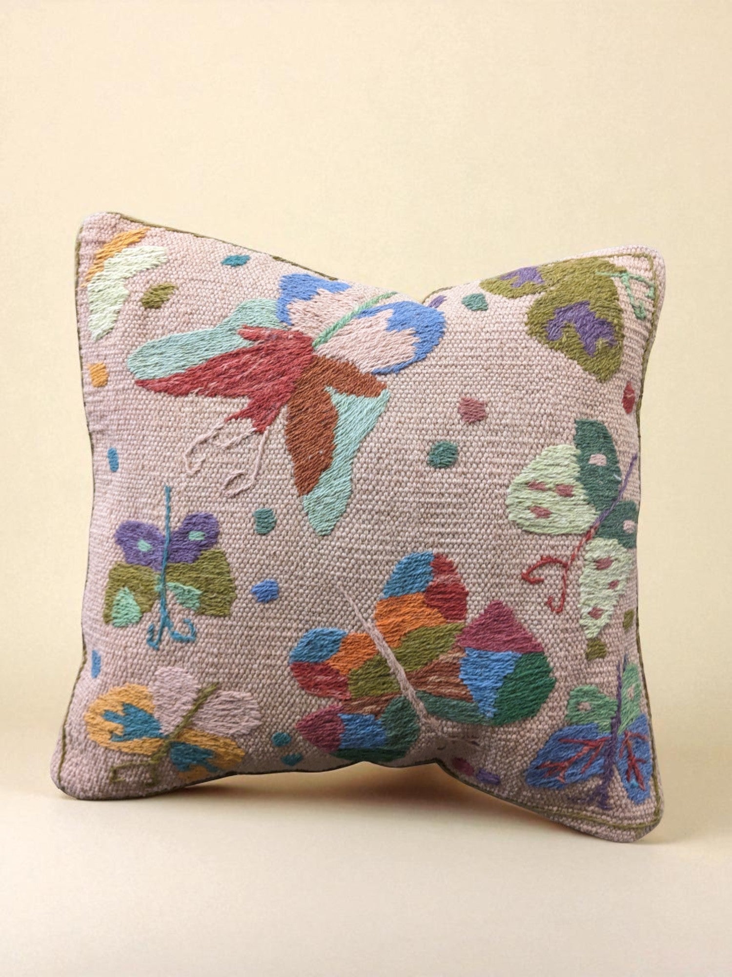 Suzani Hand Embroidered Cushion Cover - 45 x 45 cm - Handmade
