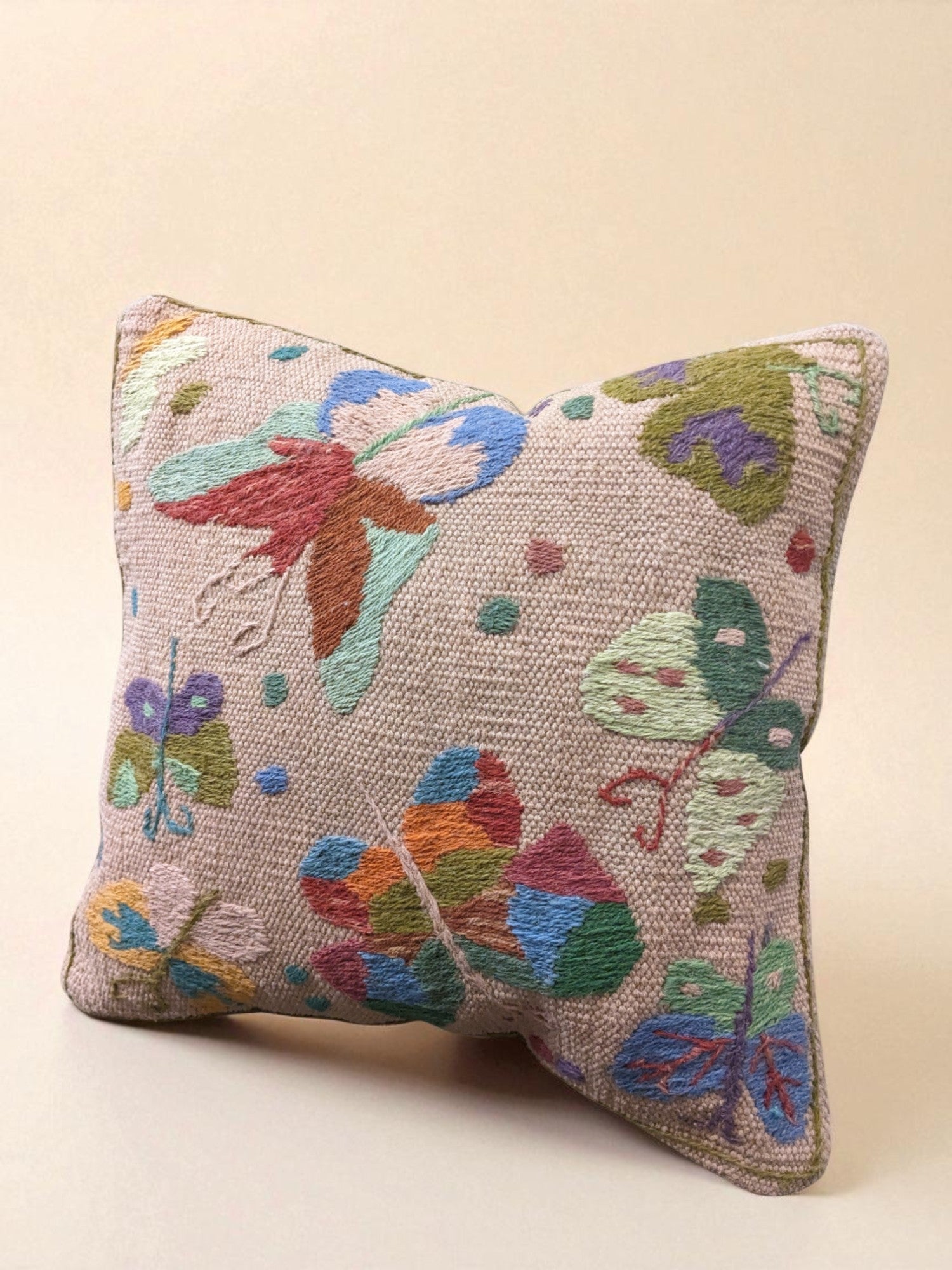 Suzani Hand Embroidered Cushion Cover - 45 x 45 cm - Handmade