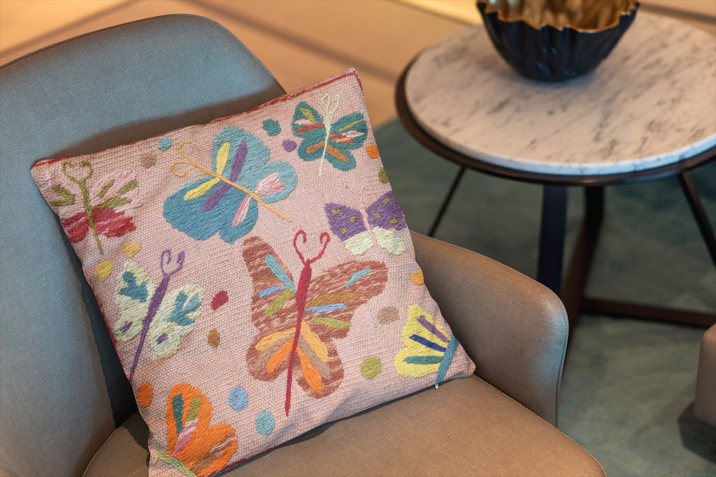 Suzani Hand Embroidered Cushion Cover - 45 x 45 cm - Handmade