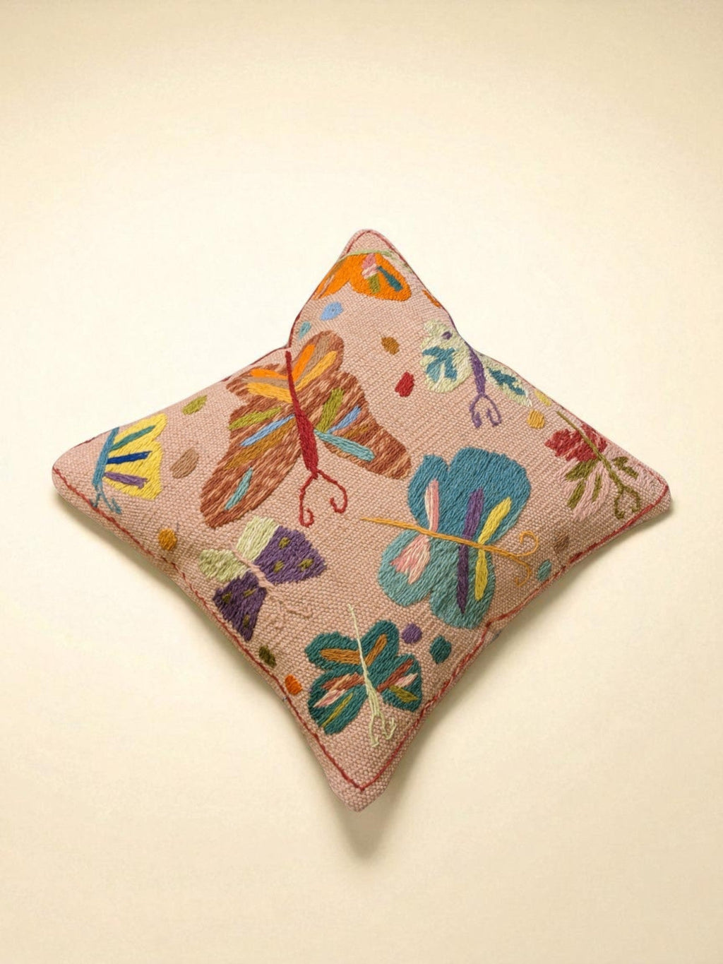 Suzani Hand Embroidered Cushion Cover - 45 x 45 cm - Handmade