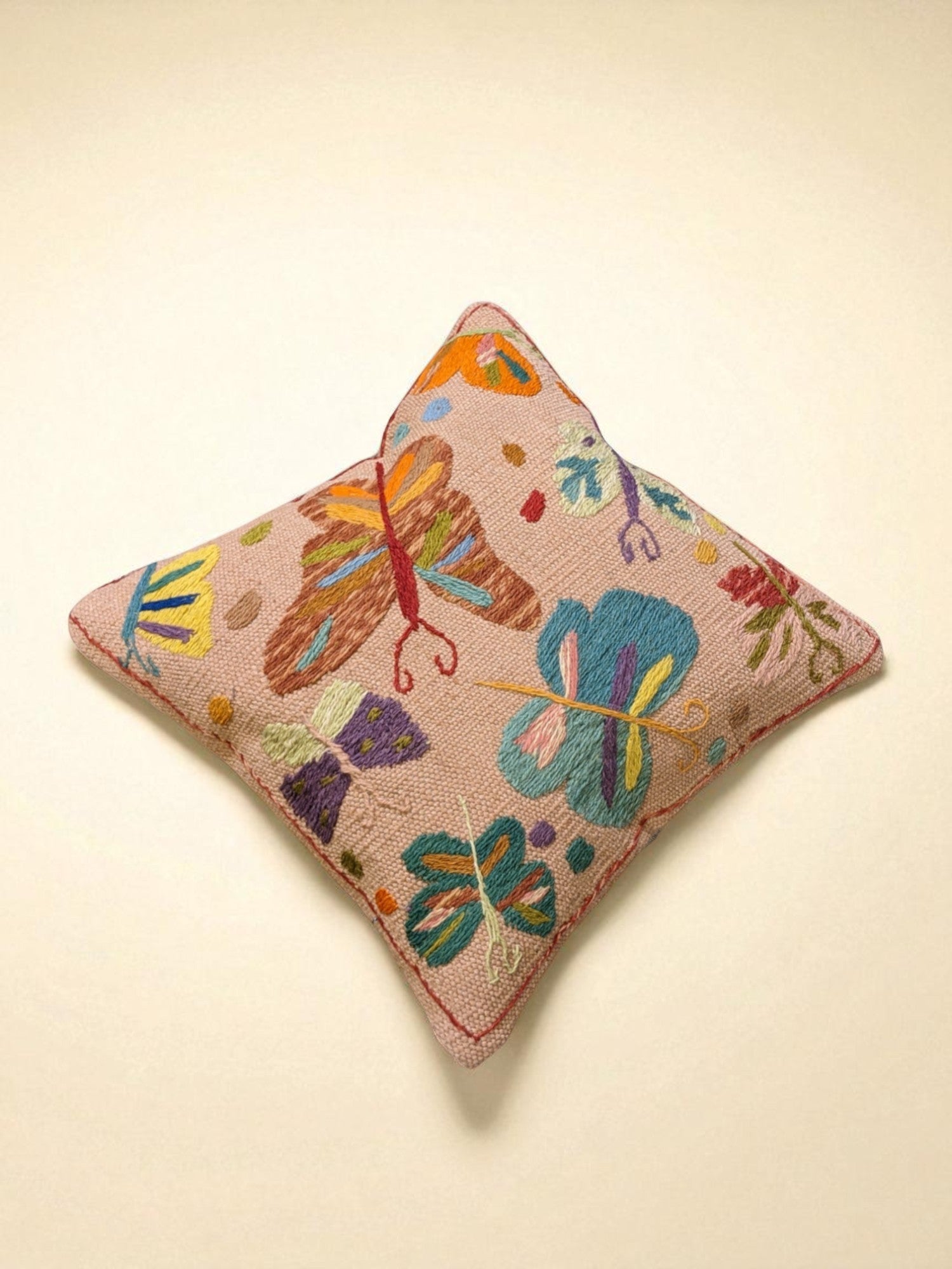 Suzani Hand Embroidered Cushion Cover - 45 x 45 cm - Handmade