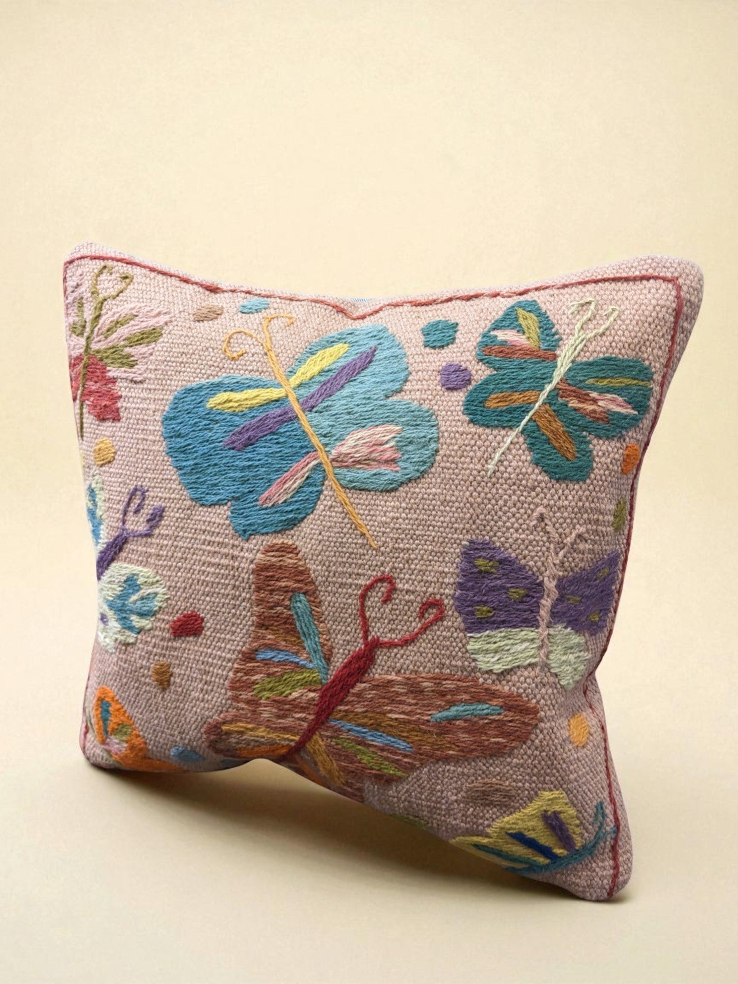 Suzani Hand Embroidered Cushion Cover - 45 x 45 cm - Handmade