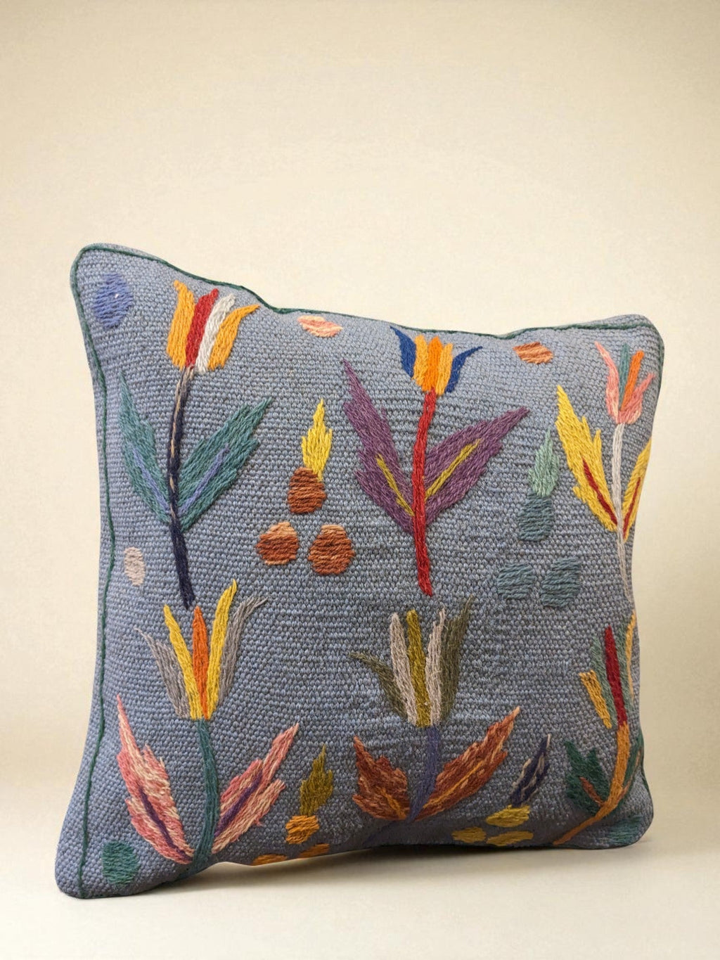 Suzani Hand Embroidered Cushion Cover - 45 x 45 cm - Handmade
