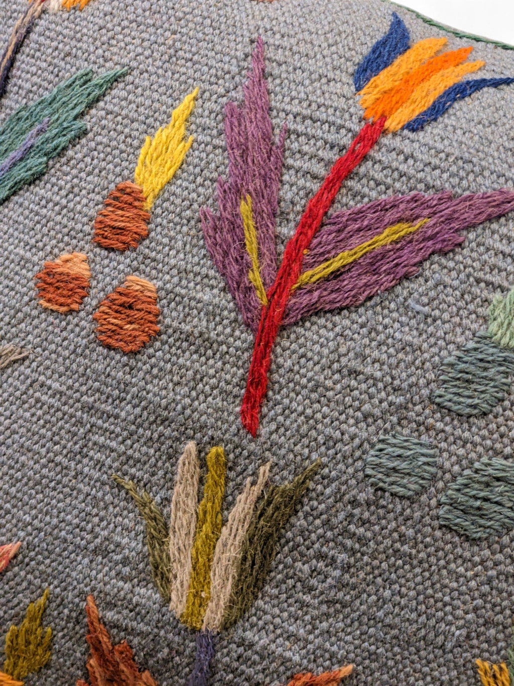 Suzani Hand Embroidered Cushion Cover - 45 x 45 cm - Handmade