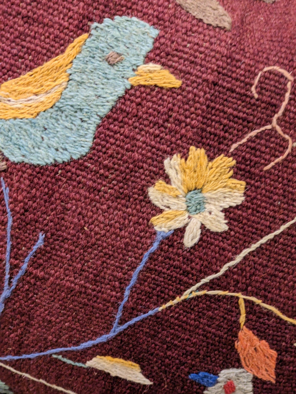 Suzani Hand Embroidered Cushion Cover - 45 x 45 cm - Handmade