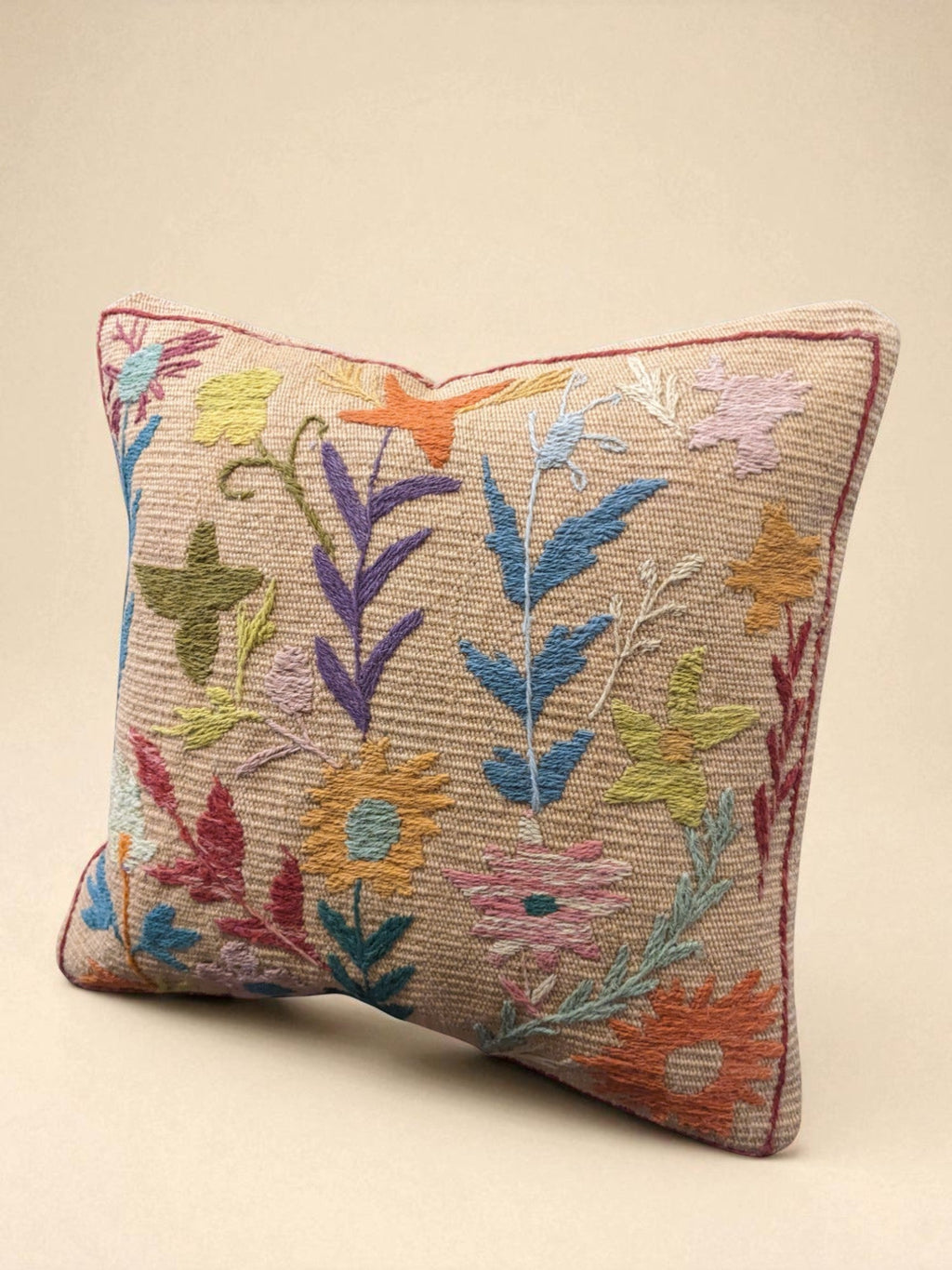 Suzani Hand Embroidered Cushion Cover - 45 x 45 cm - Handmade