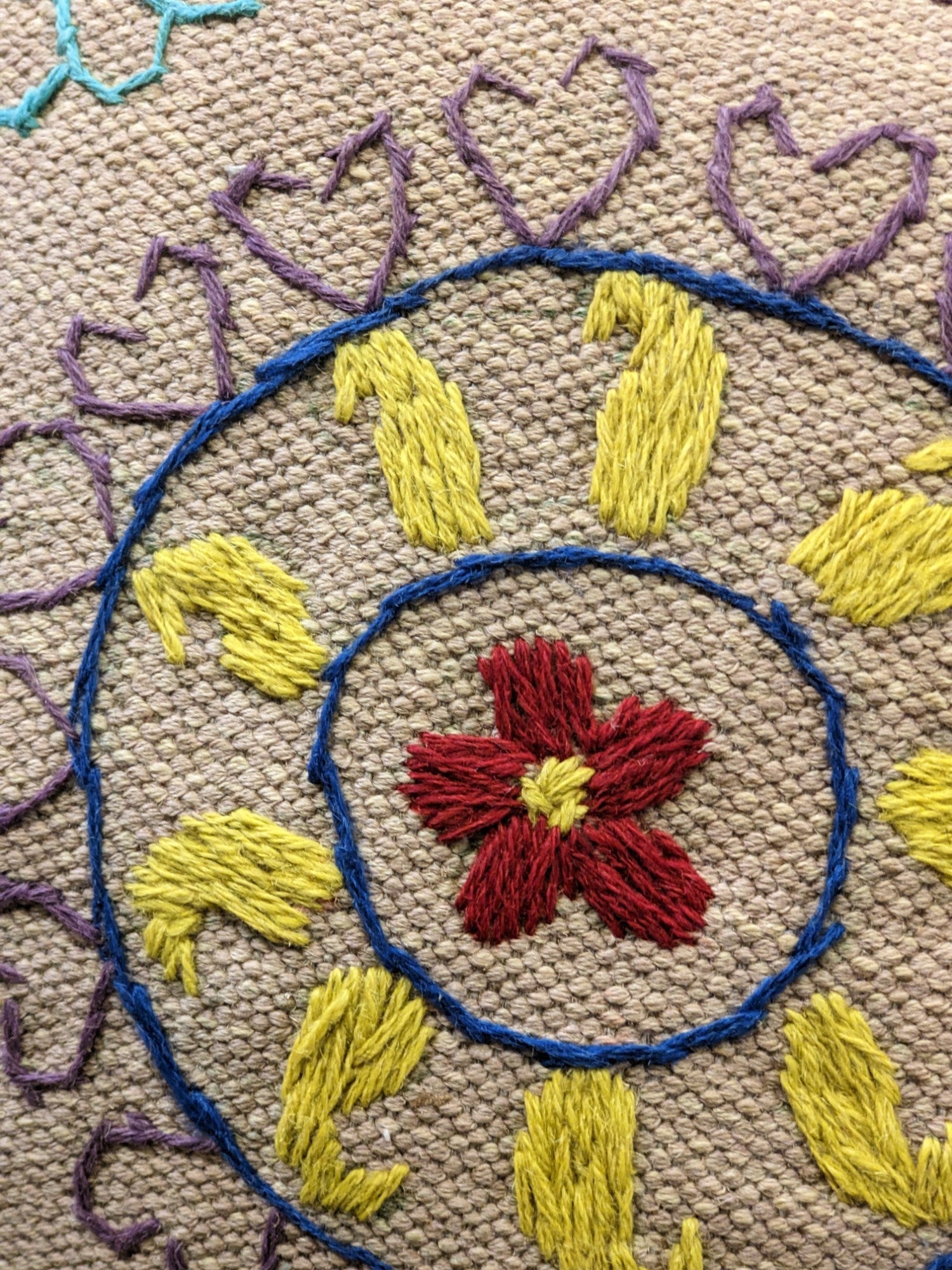 Suzani Hand Embroidered Cushion Cover - 45 x 45 cm - Handmade