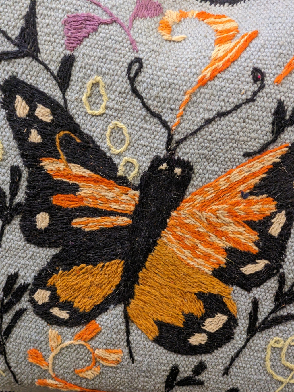 Suzani Hand Embroidered Cushion Cover - 45 x 45 cm - Handmade