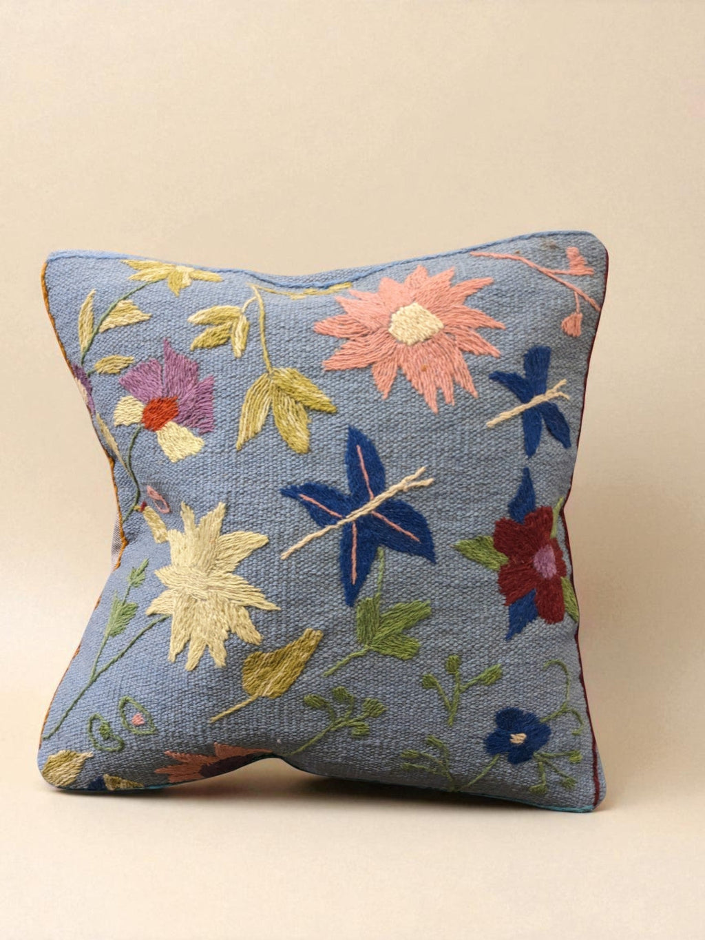 Suzani Hand Embroidered Cushion Cover - 45 x 45 cm - Handmade