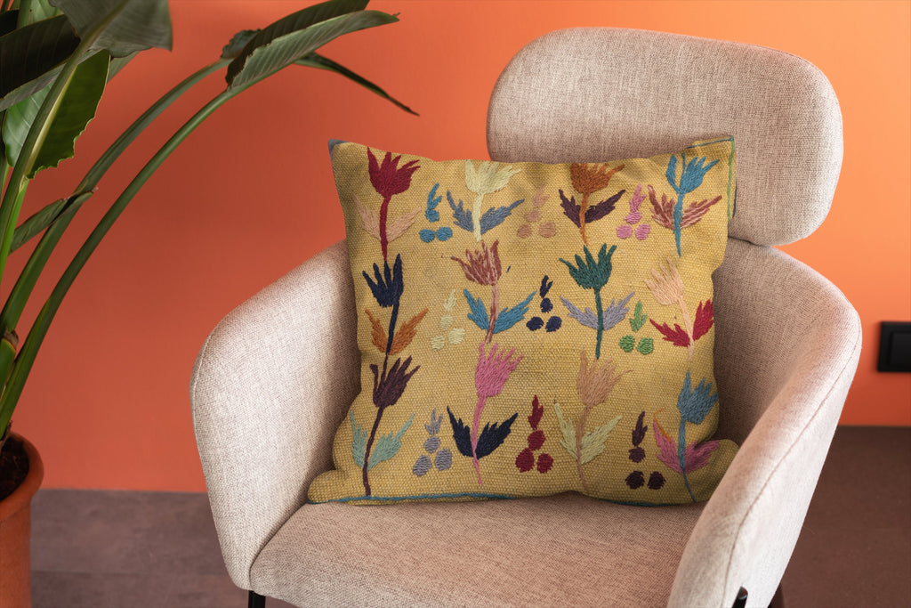 Suzani Hand Embroidered Cushion Cover - 45 x 45 cm - Handmade
