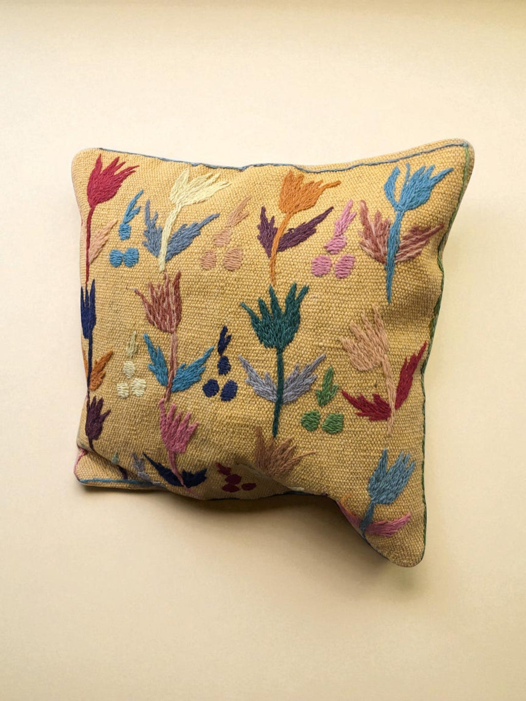 Suzani Hand Embroidered Cushion Cover - 45 x 45 cm - Handmade