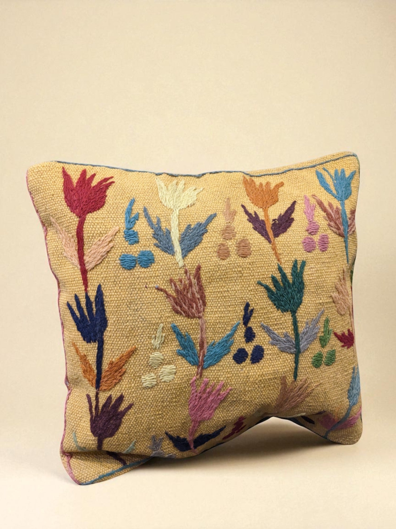 Suzani Hand Embroidered Cushion Cover - 45 x 45 cm - Handmade