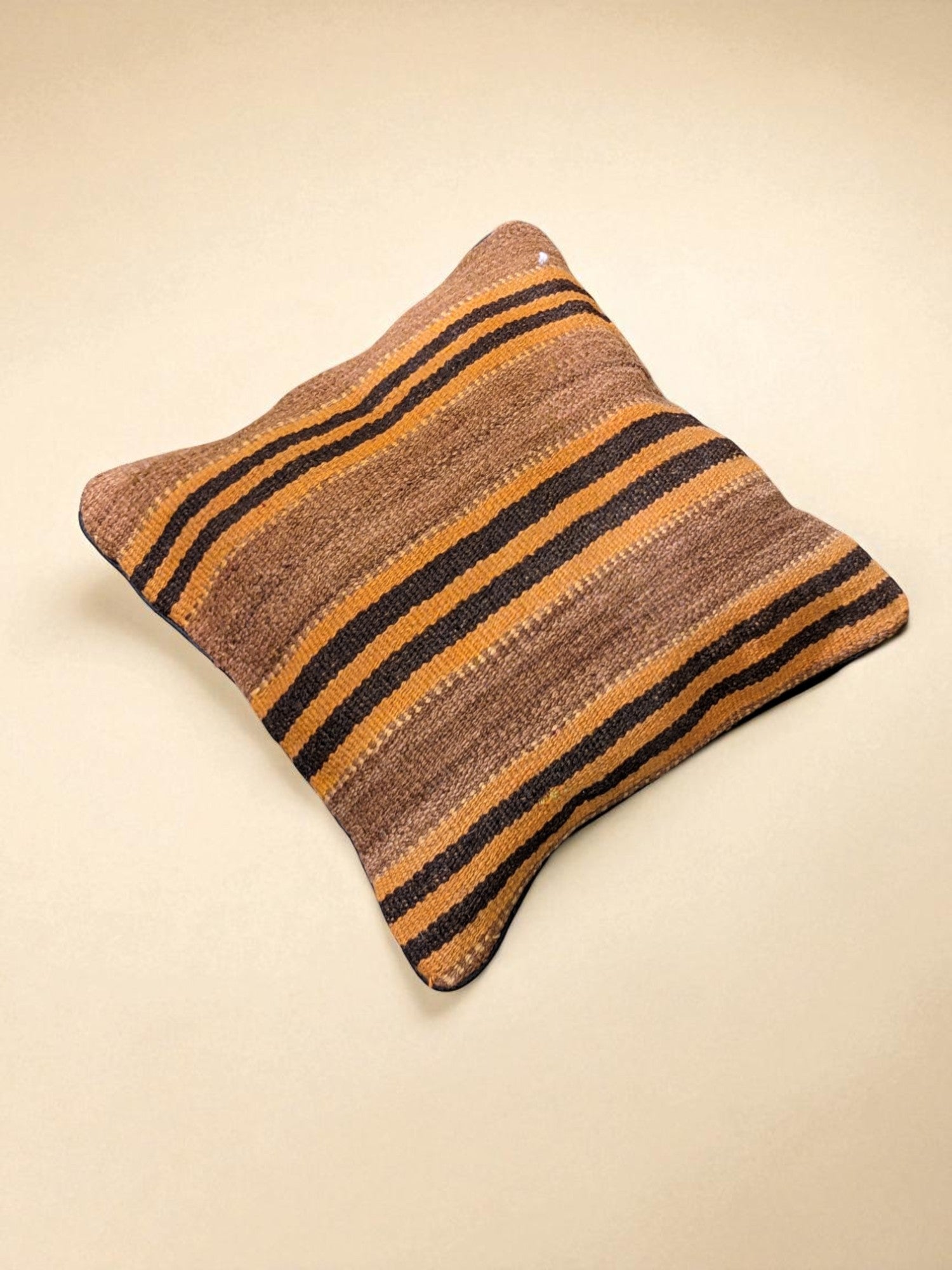 Turkish Kilim Vintage Cushion Cover - 40 x 40 cm - Handmade