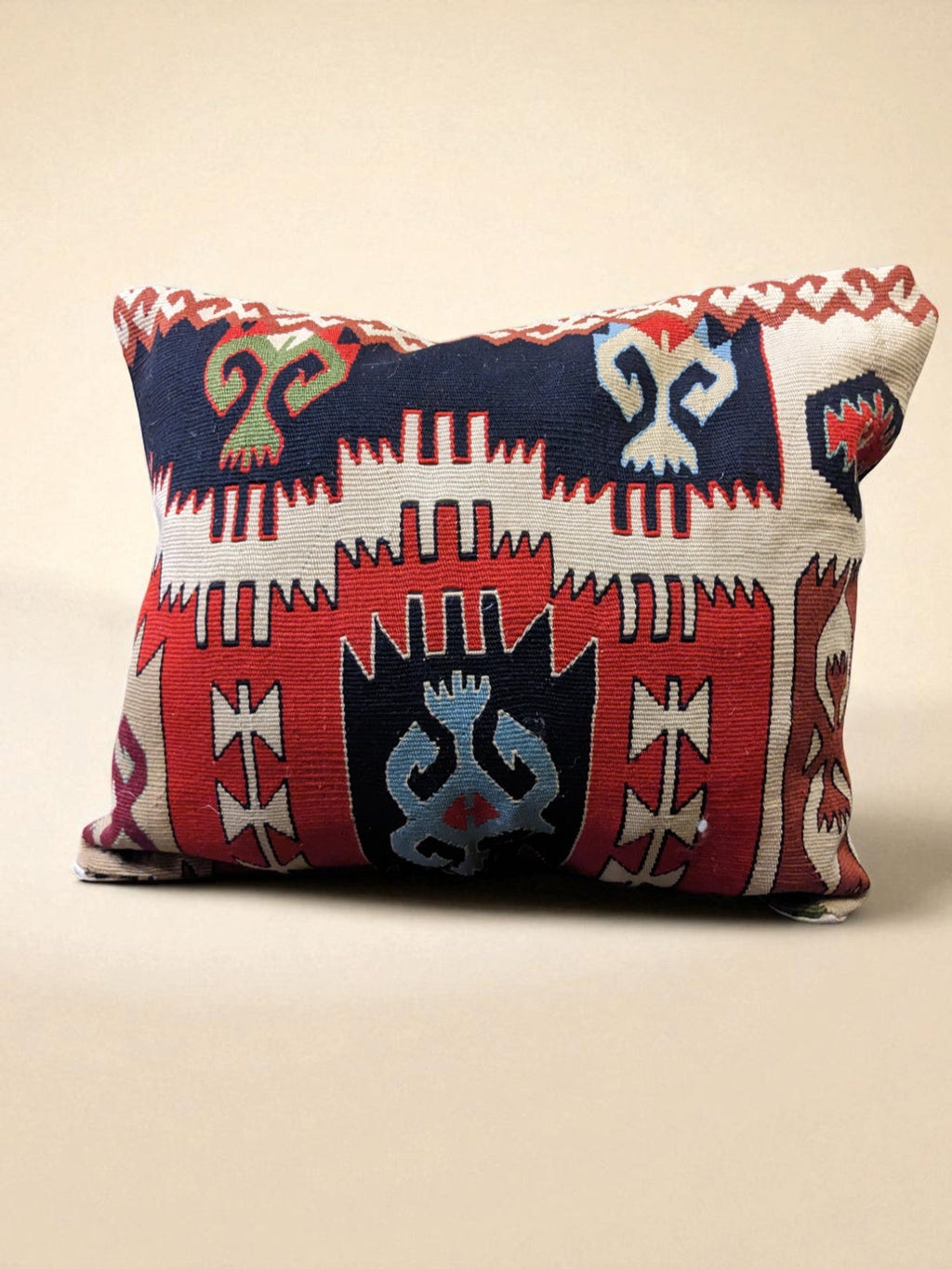 Turkish Kilim Vintage Cushion Cover - 40 x 40 cm - Handmade