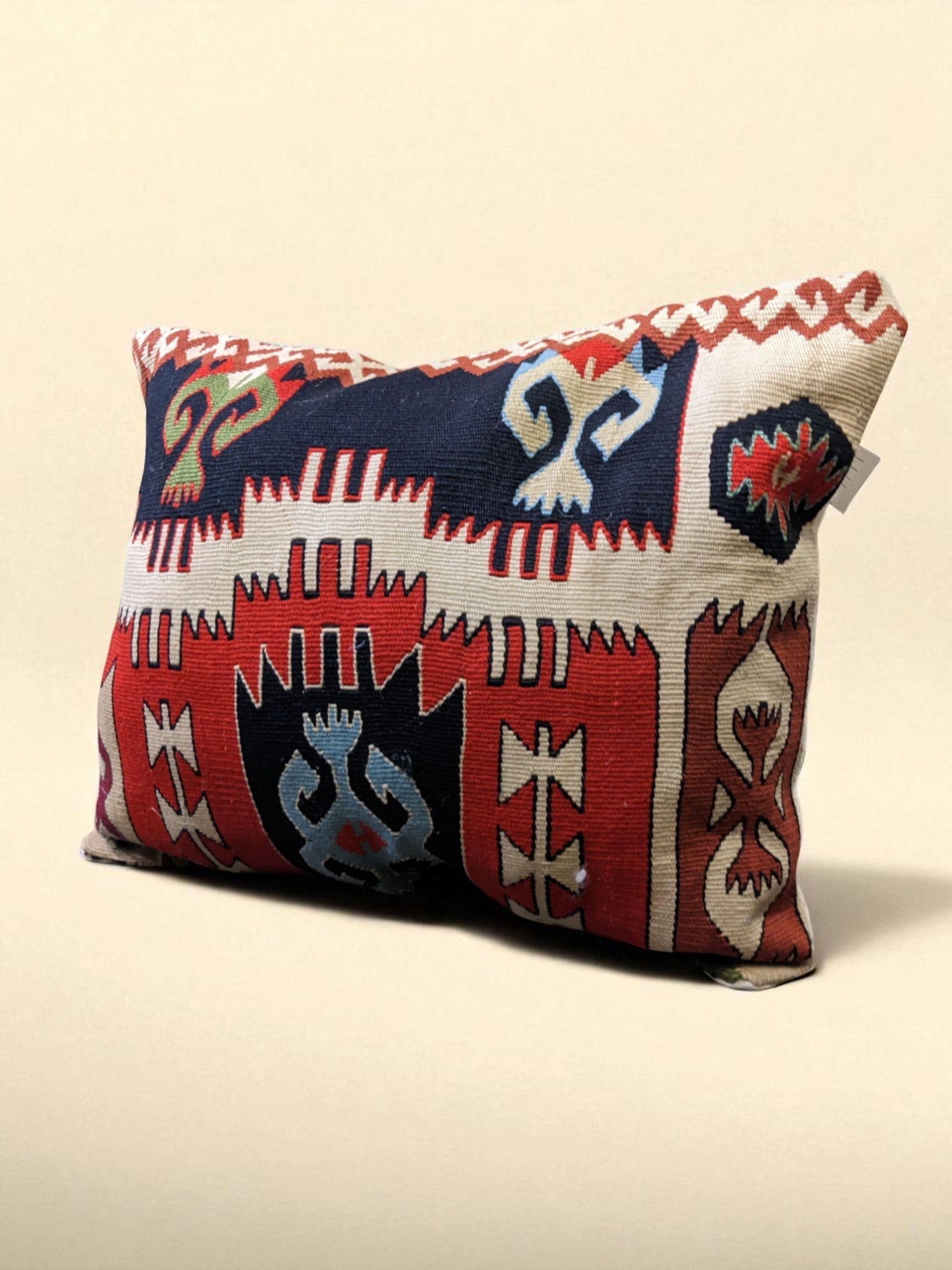 Turkish Kilim Vintage Cushion Cover - 40 x 40 cm - Handmade