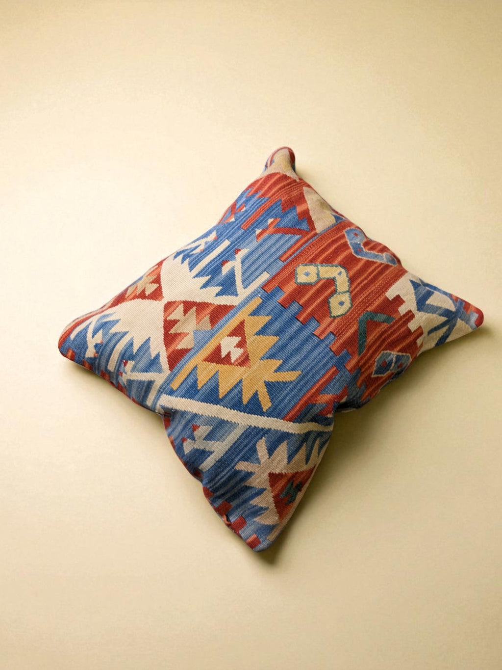 Turkish Kilim Vintage Cushion Cover - 40 x 40 cm - Handmade