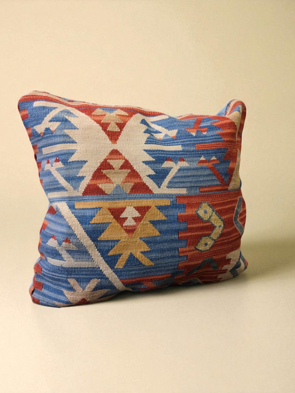Turkish Kilim Vintage Cushion Cover - 40 x 40 cm - Handmade